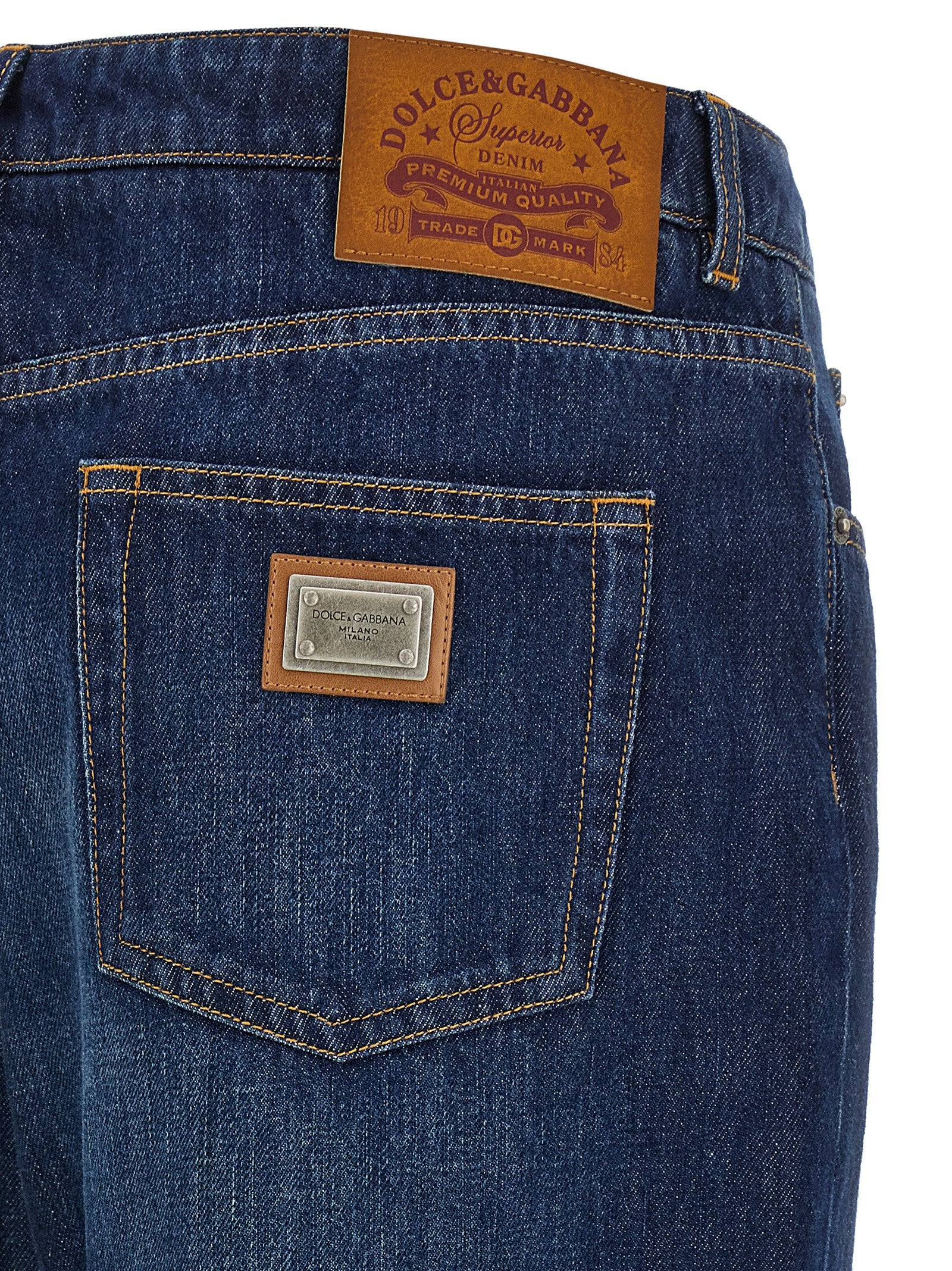 Discover the Dolce & Gabbana Blue Cotton Straight-Leg Jeans, a testament to Italian craftsmanship and luxury, perfect for elevating your everyday elegance.