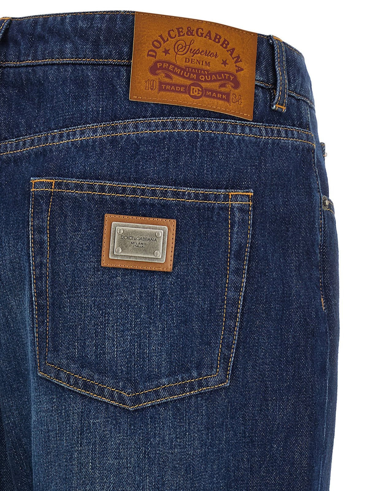 Dolce & Gabbana Blue Cotton Straight-Leg Jeans - Luxury Denim