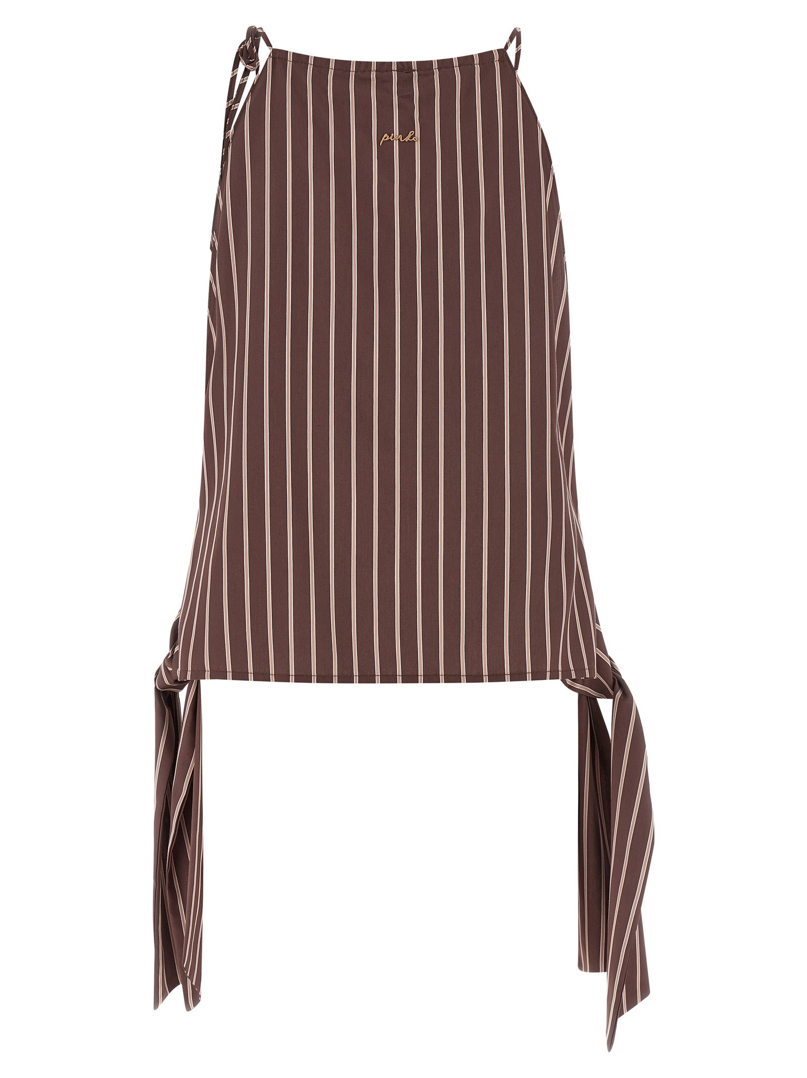 Elevate your wardrobe with the PINKO Brown Viscose Sleeveless T-Shirt, a luxurious blend of artisanal craftsmanship and contemporary elegance, perfect for the discerning fashion connoisseur.