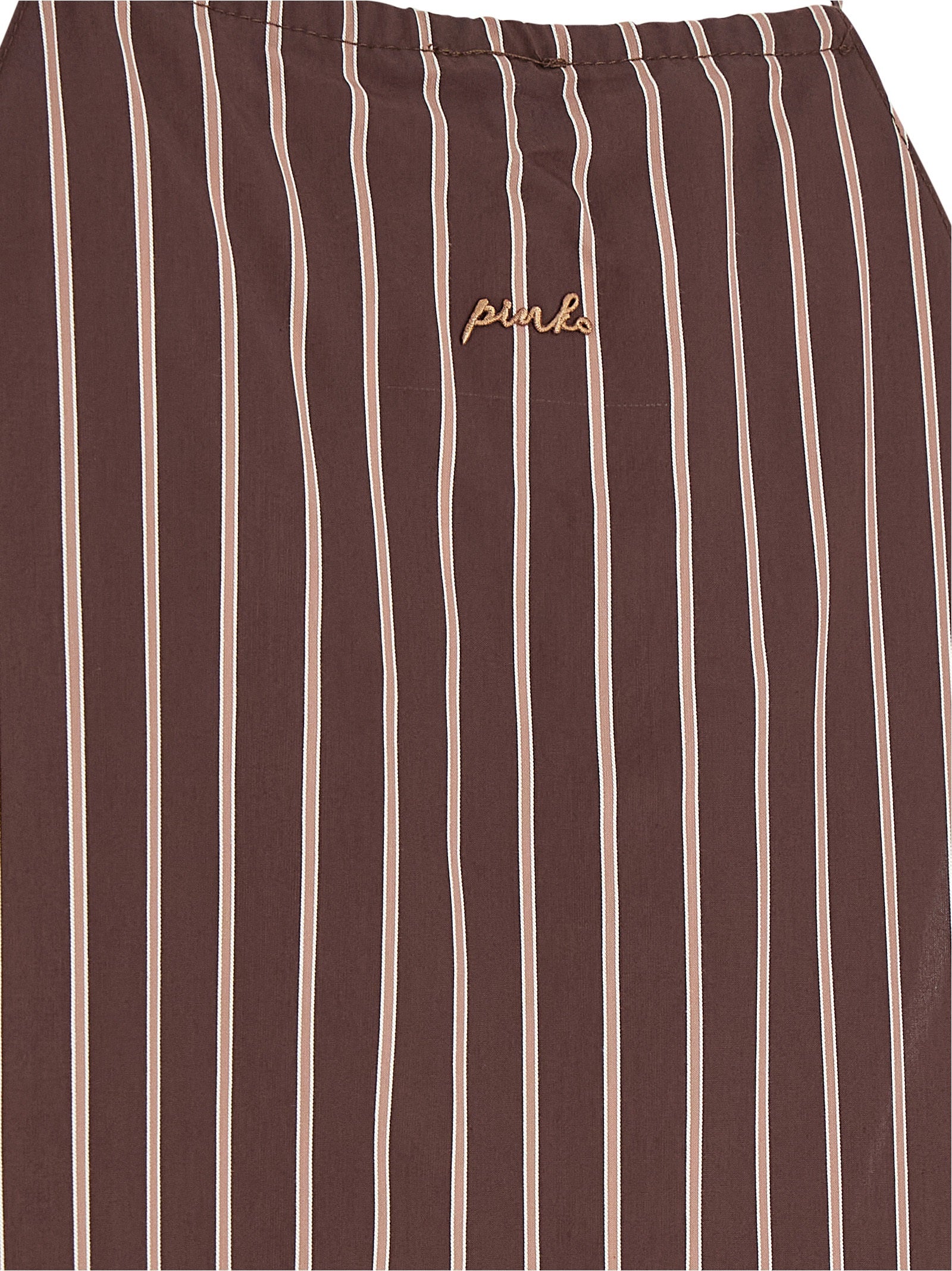 Elevate your wardrobe with the PINKO Brown Viscose Sleeveless T-Shirt, a luxurious blend of artisanal craftsmanship and contemporary elegance, perfect for the discerning individual.