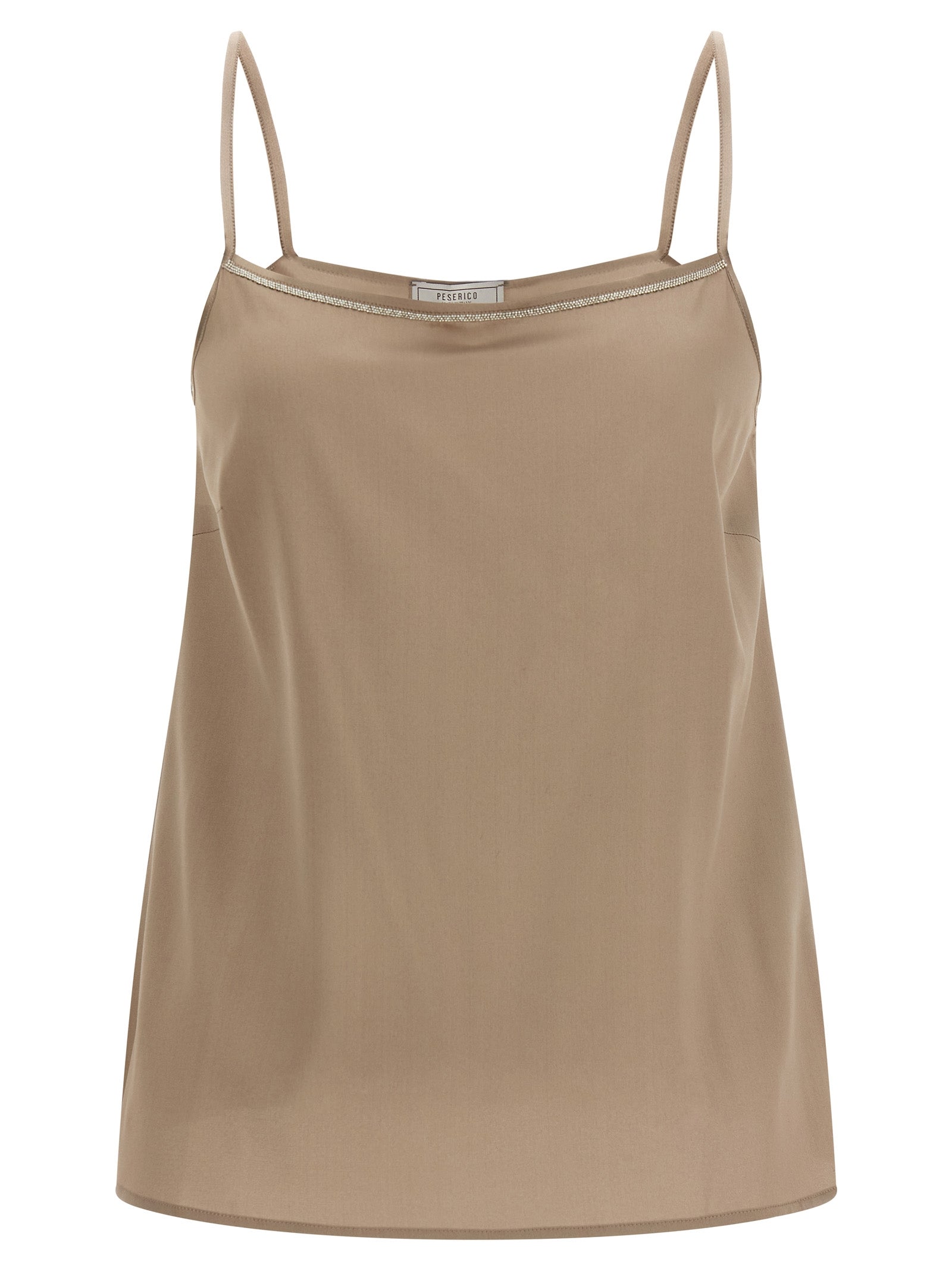Peserico Brown Silk Blouse - Effortless Elegance in Haute Couture