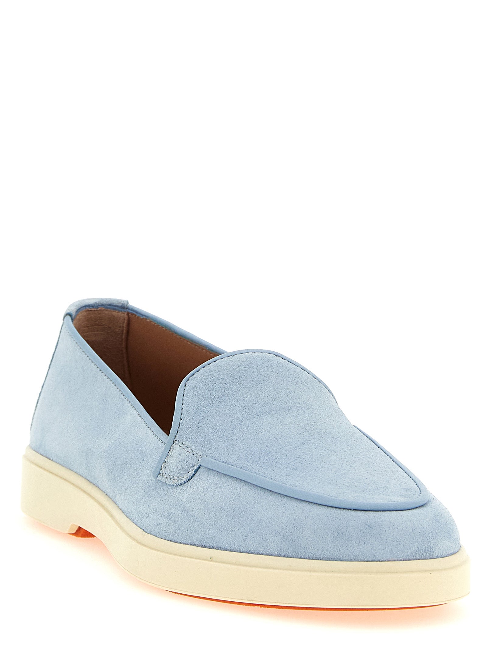 Santoni Blue Calfskin Slip-On Loafers - Timeless Italian Luxury