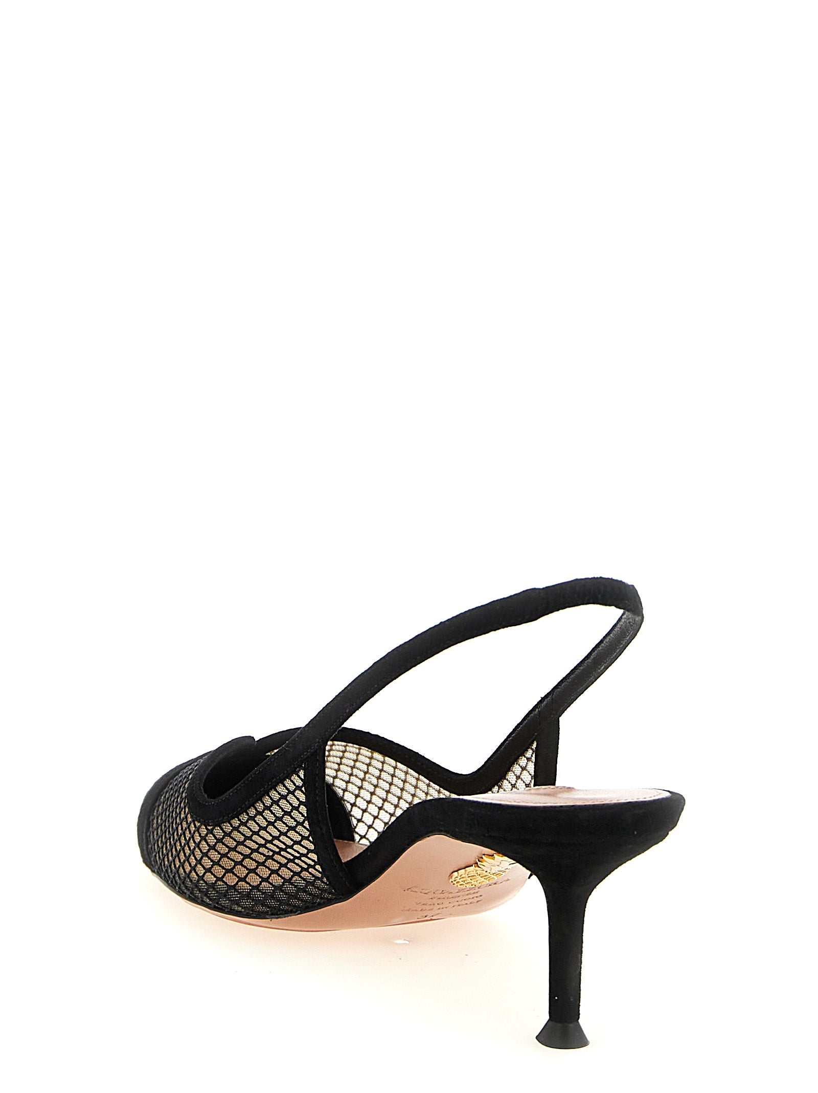 Step into sophistication with Aquazzura's Black Textile Mid Heel Pumps, where exquisite craftsmanship meets luxurious design for the discerning individual.