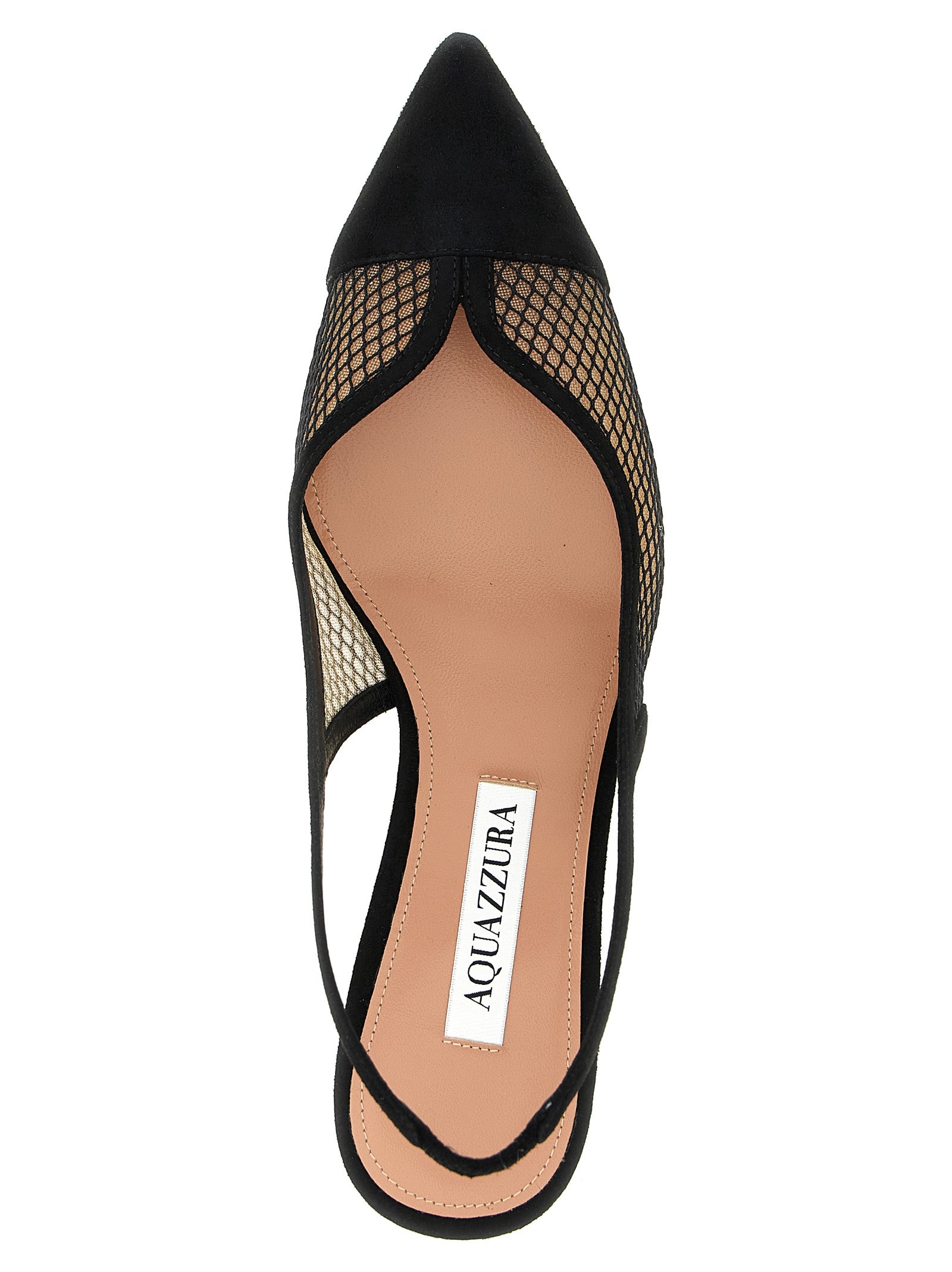 Step into elegance with Aquazzura Black Textile Mid Heel Pumps, where luxurious goat leather meets exquisite Italian craftsmanship for unparalleled sophistication.