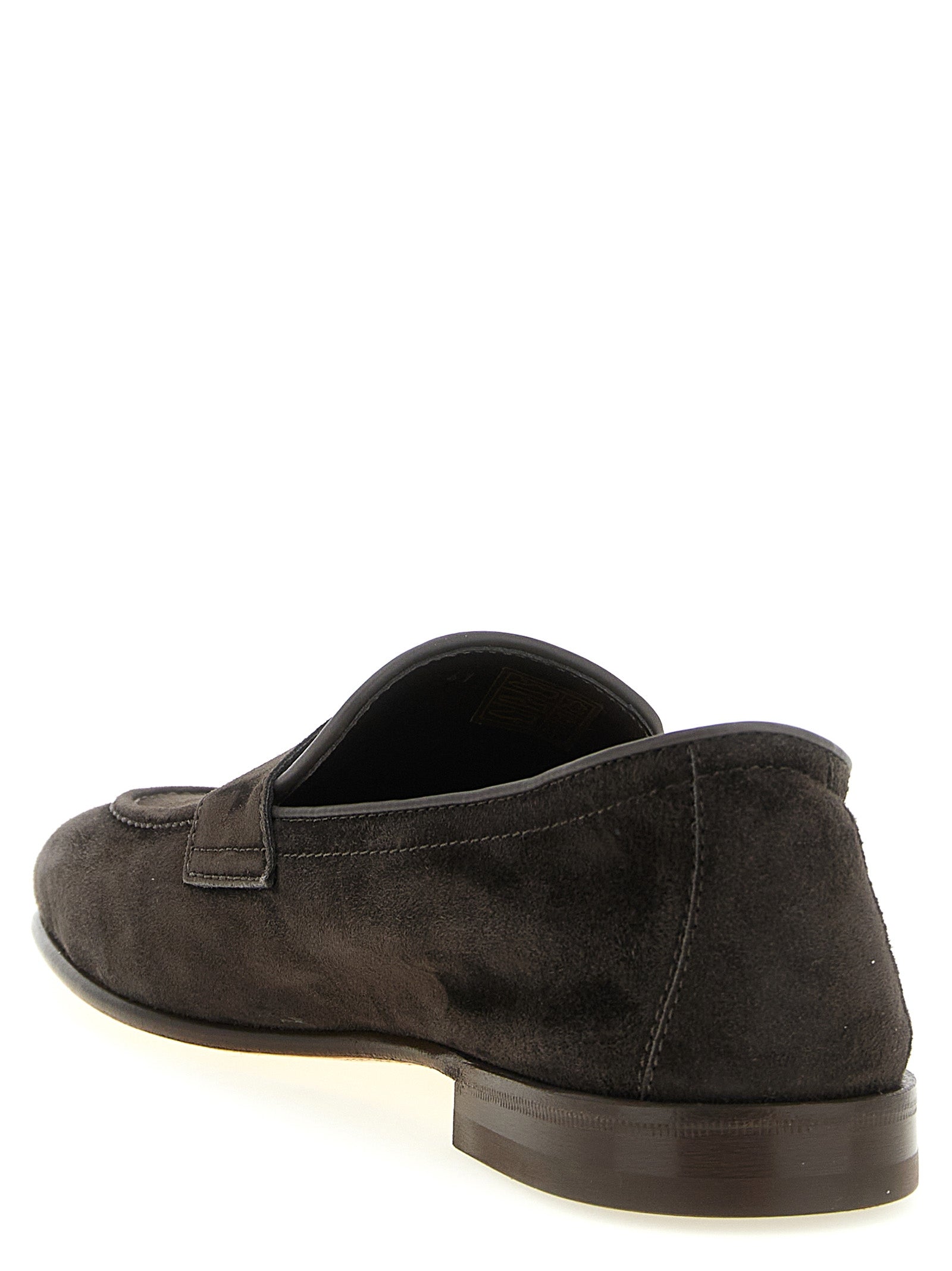 Brunello Cucinelli Brown Calfskin Slip-On Loafers, Artisanal Elegance