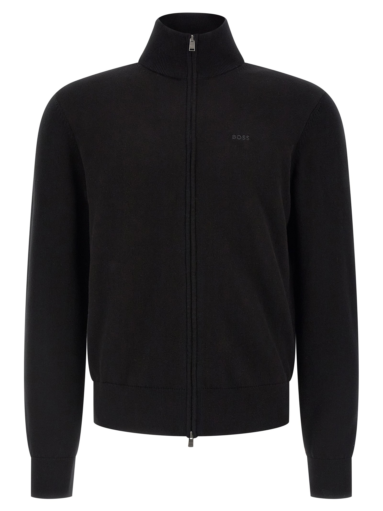 Hugo Boss Black Cotton Cardigan – Artisanal Luxury Essential