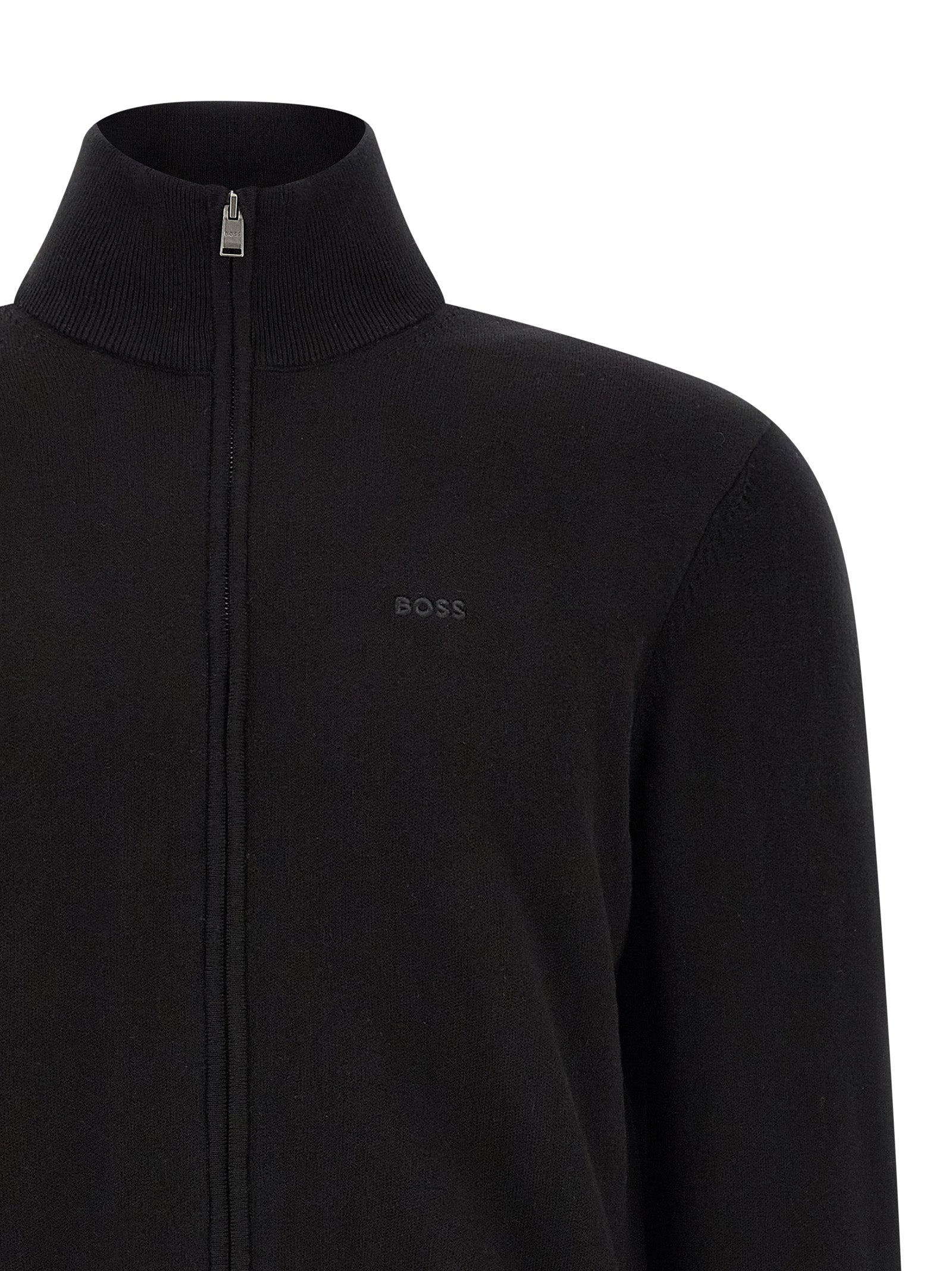 Hugo Boss Black Cotton Cardigan - Artisanal Luxury Essential