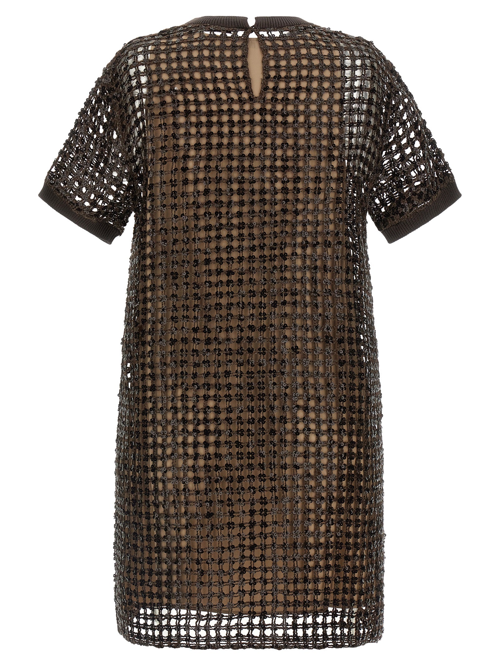 Brunello Cucinelli Brown Silk Short Dress, Artisanal Elegance