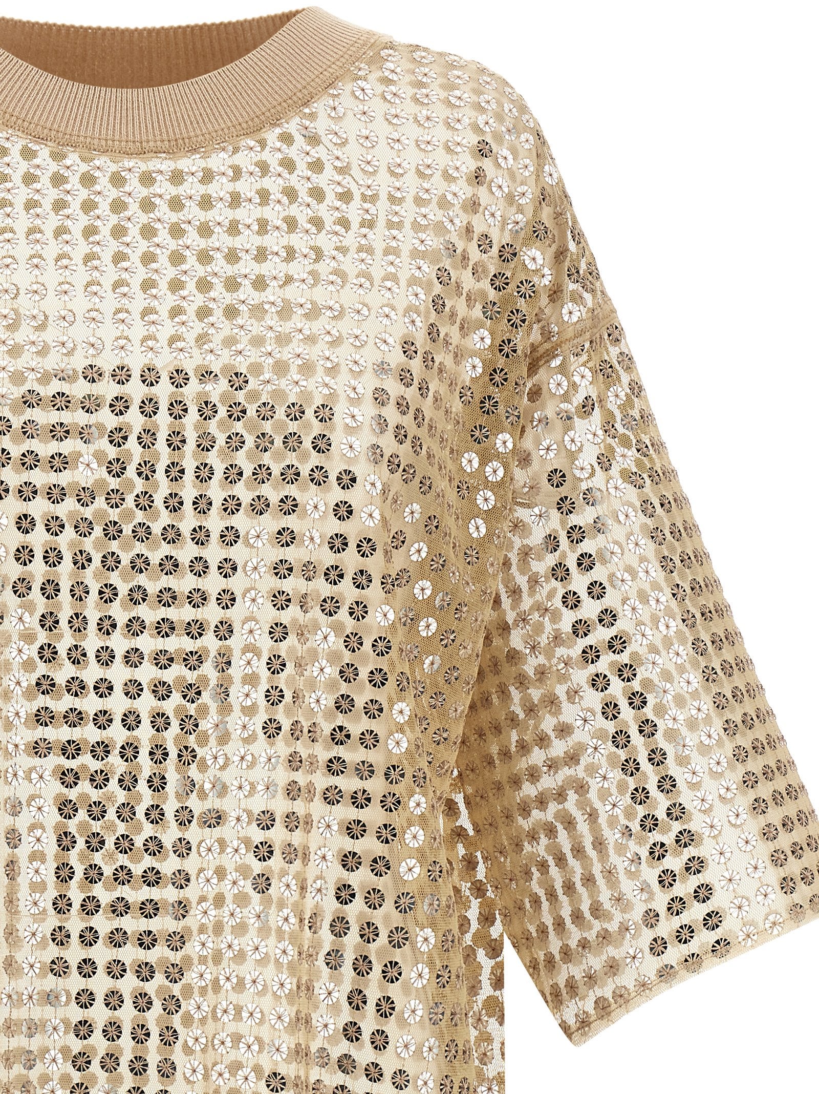 Indulge in the allure of the Fabiana Filippi Beige Polyester Short Dress, where artisanal craftsmanship meets luxurious elegance, perfect for unforgettable soirées.