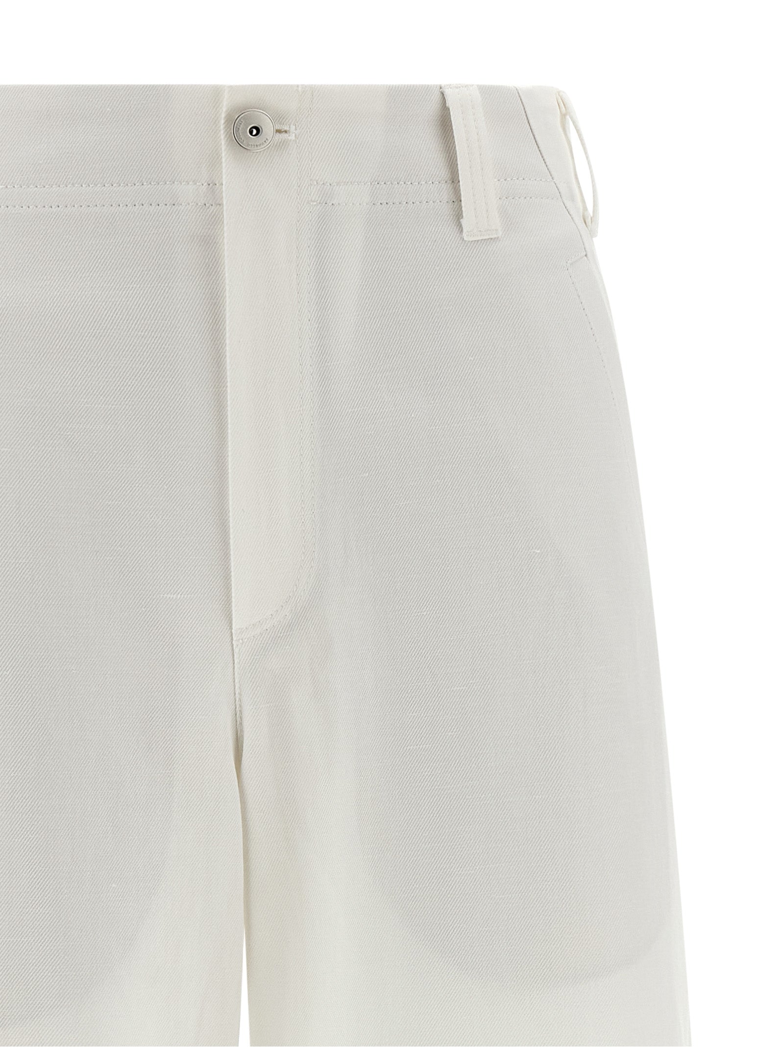 Brunello Cucinelli White Cotton Chino Pants, Artisanal Luxury