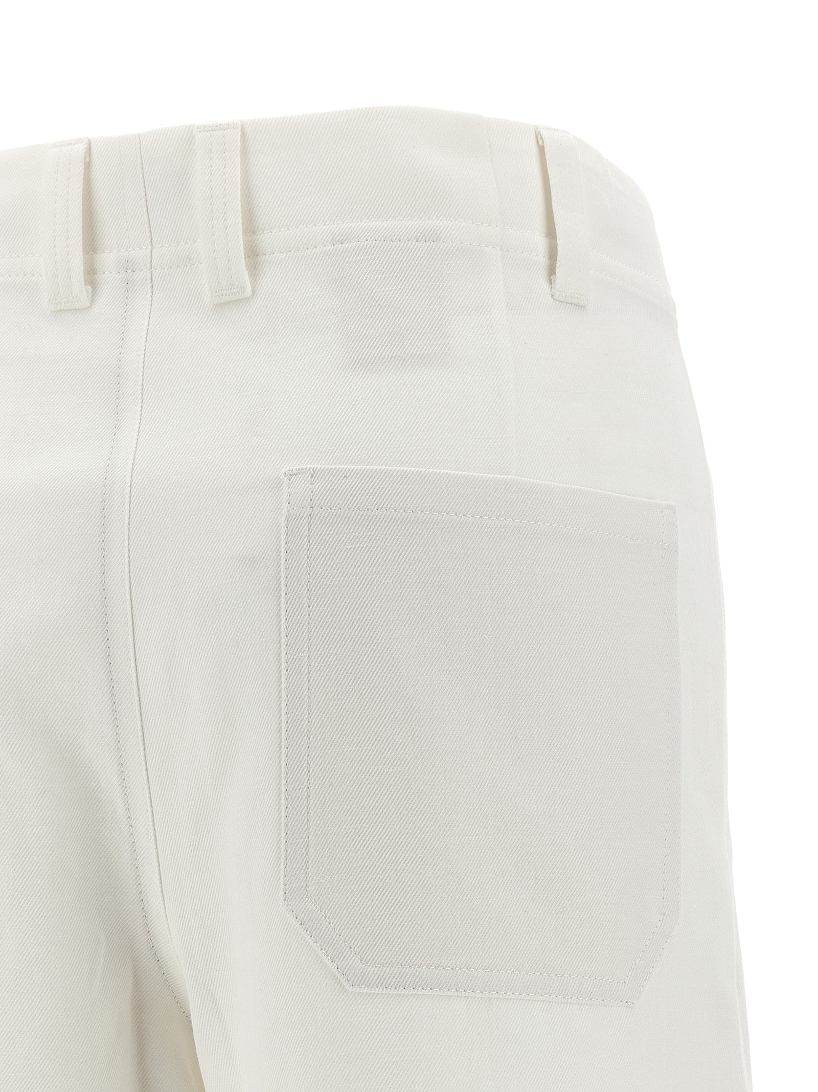 Brunello Cucinelli White Cotton Chino Pants, Artisanal Luxury