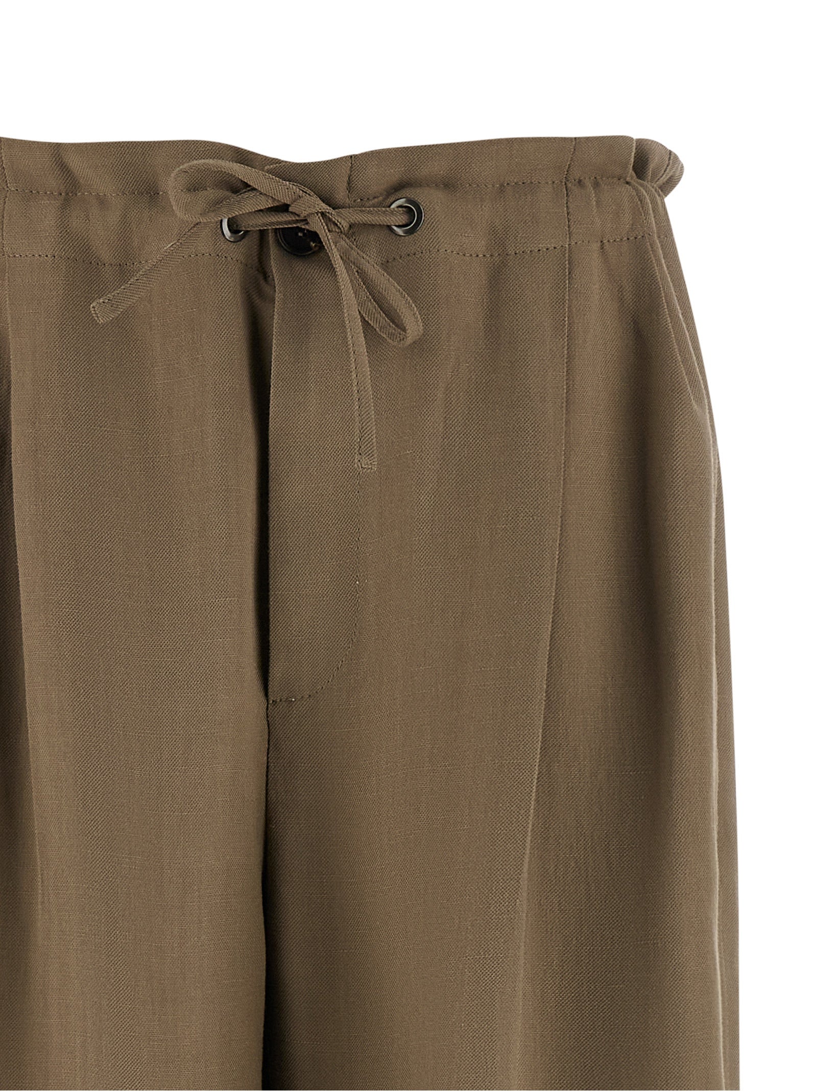 Brunello Cucinelli Beige Viscose Casual Pants, Artisanal Luxury