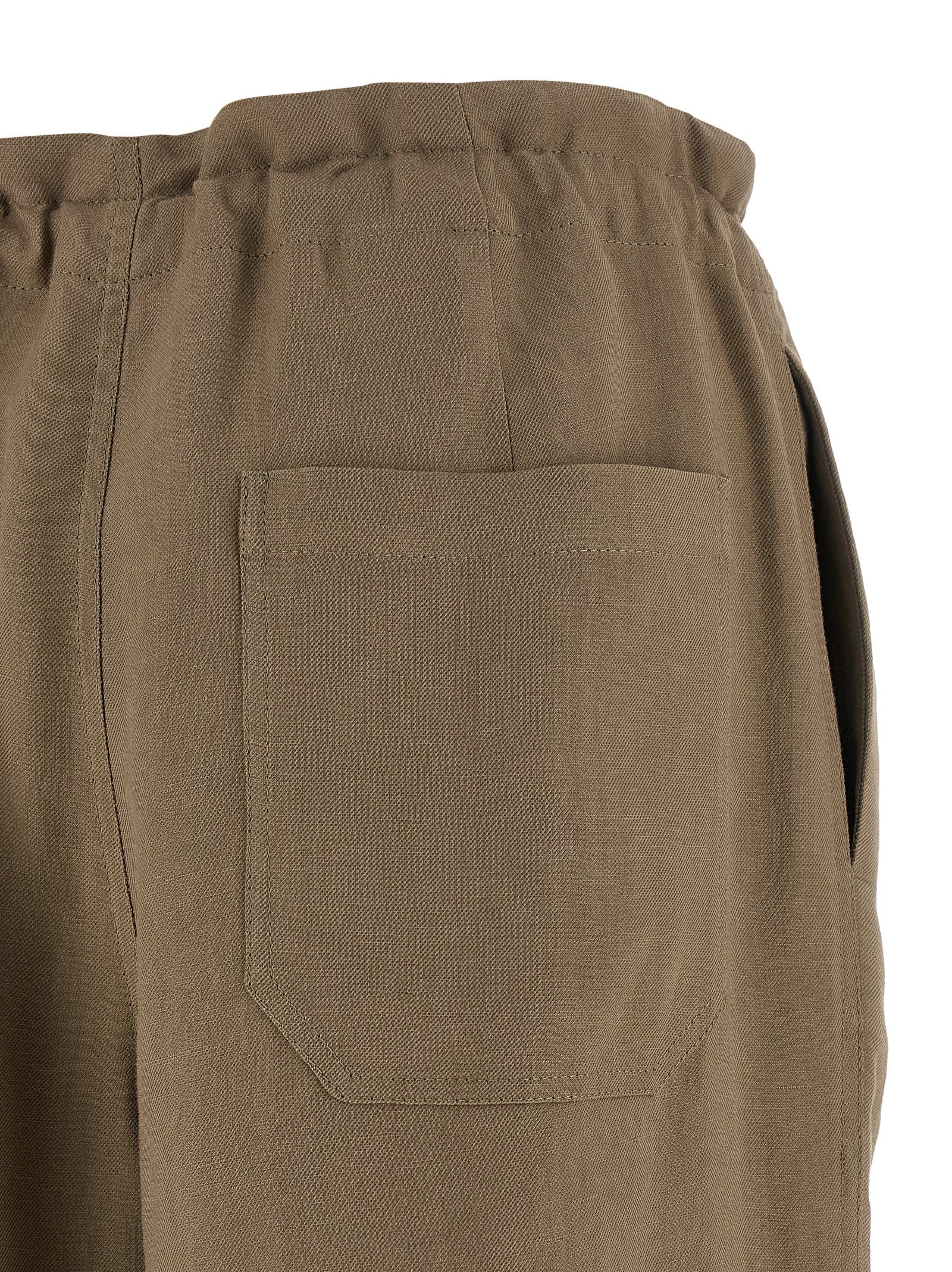 Brunello Cucinelli Beige Viscose Casual Pants, Artisanal Luxury Chic