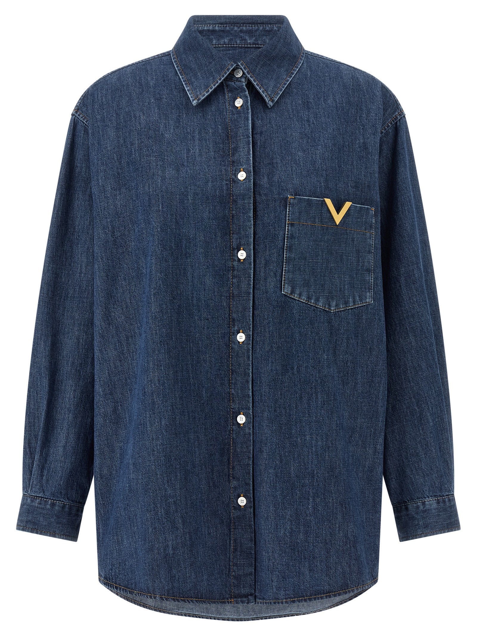 Valentino Garavani Blue Cotton Blouse