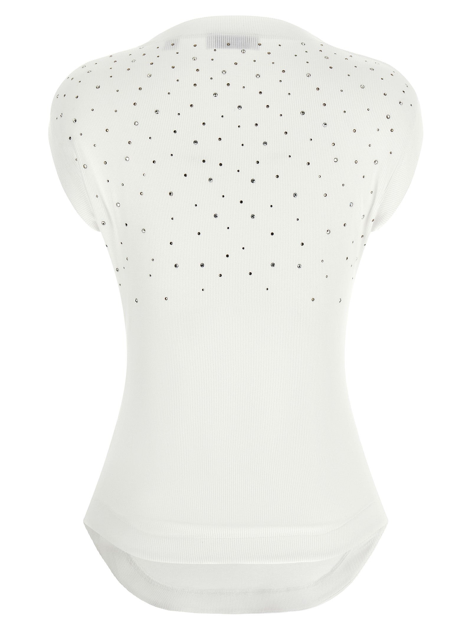 Off-White White Viscose Sleeveless T-Shirt, Artisanal Elegance