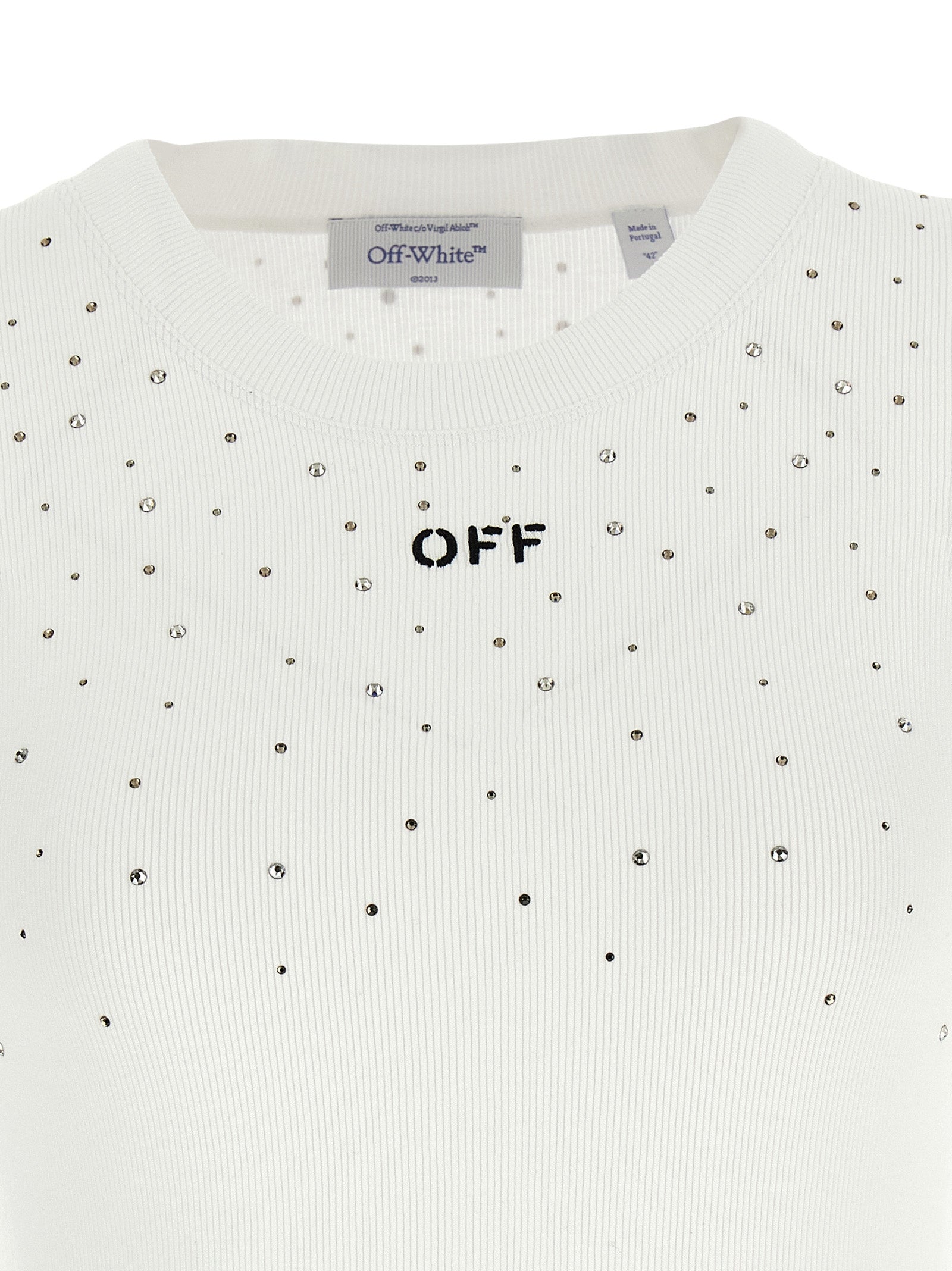Off-White Sleeveless T-Shirt, Artisanal Elegance in Viscose
