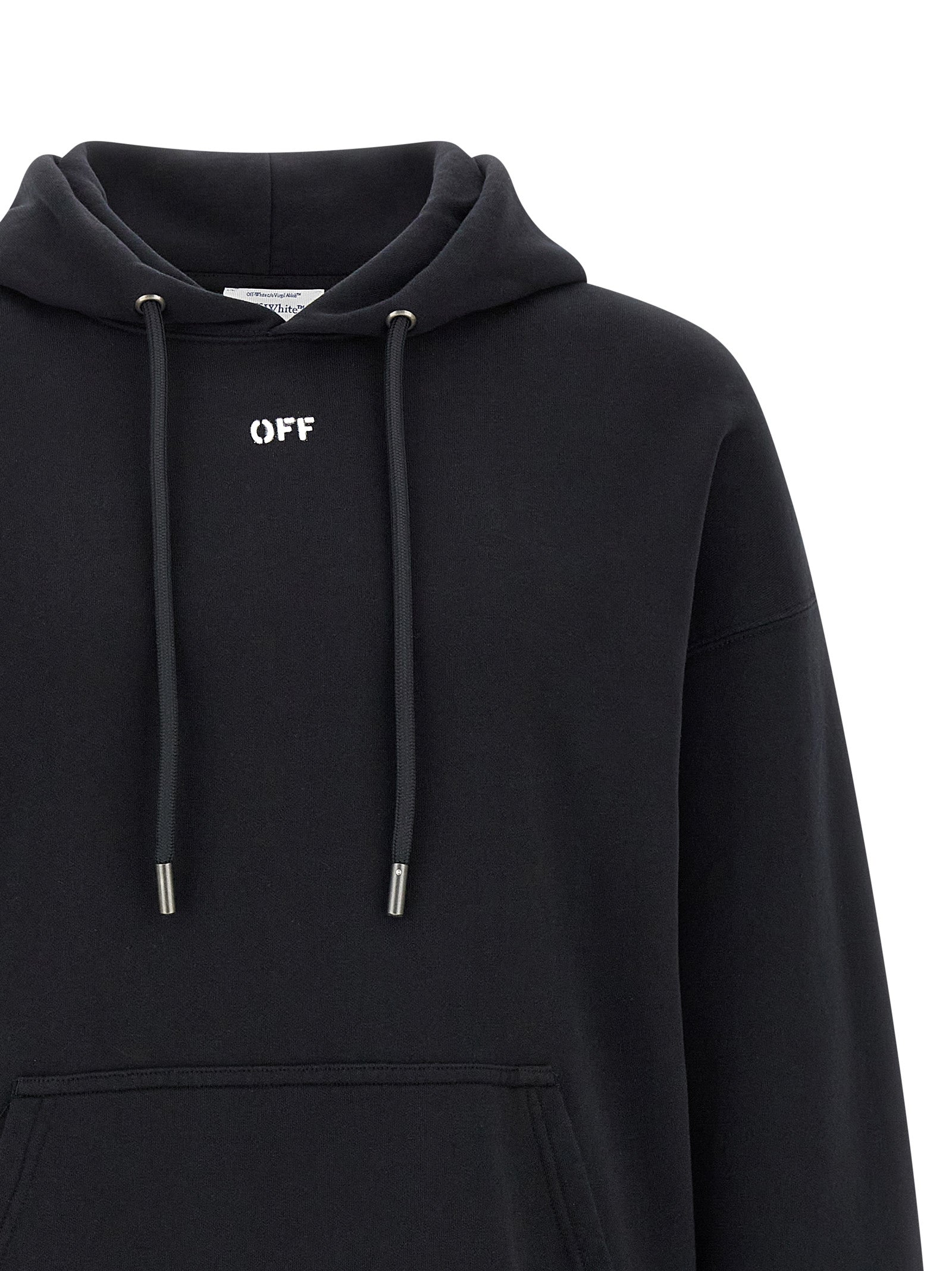 Elevate your style with the Off-White Black Cotton Sweatshirt, a luxurious blend of comfort and avant-garde design, crafted for the discerning individual.