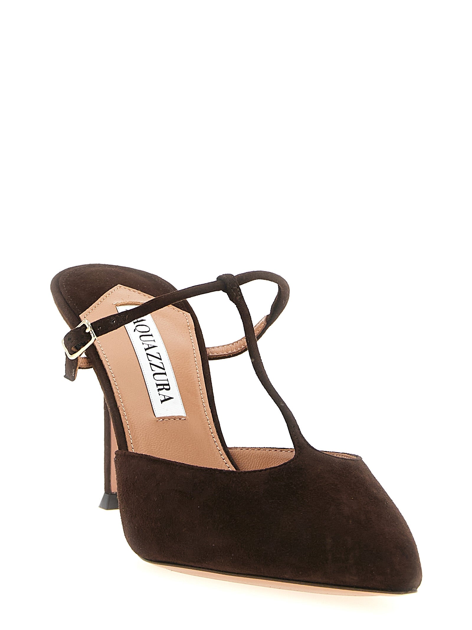 Experience the exquisite allure of Aquazzura's Brown Goatskin High Heel Pumps, where Italian craftsmanship meets timeless elegance for the discerning connoisseur.