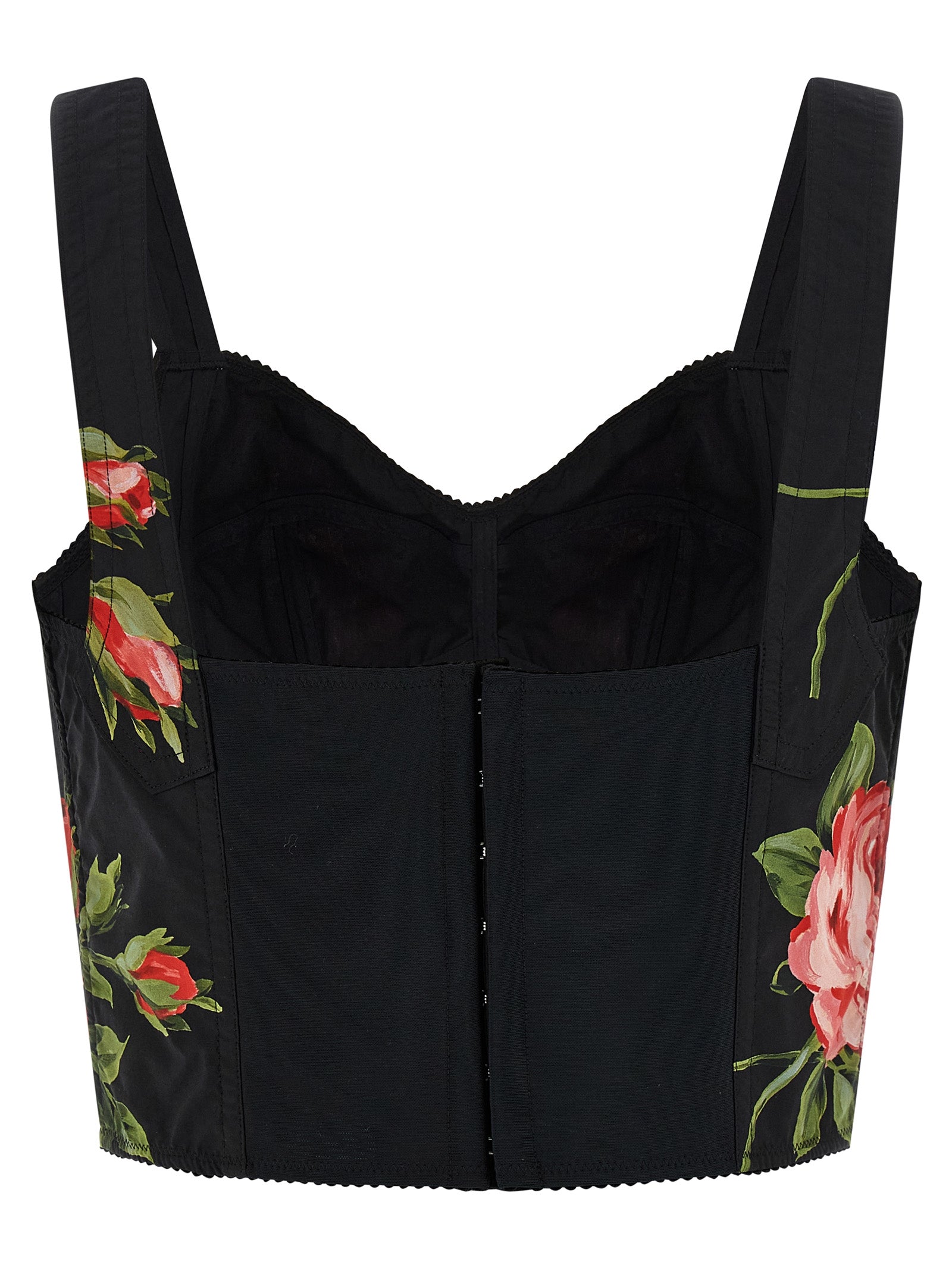Dolce & Gabbana Black Cotton Bustier Top - Exquisite Luxury