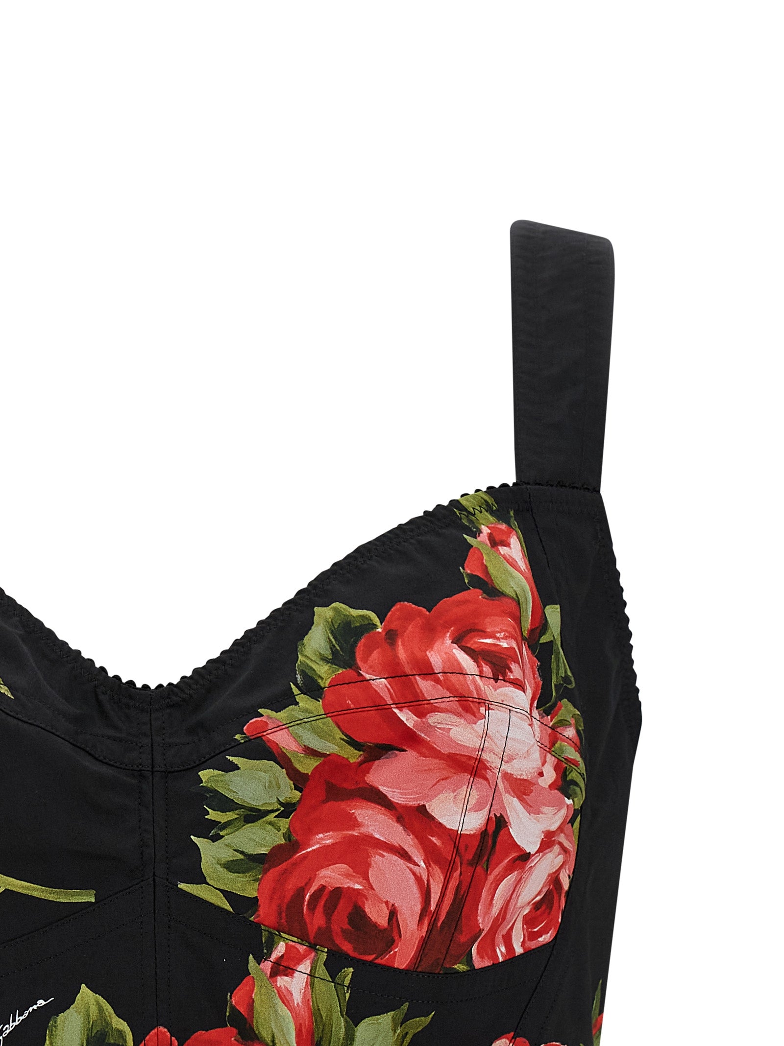 Dolce & Gabbana Black Cotton Bustier Top – Exquisite Elegance