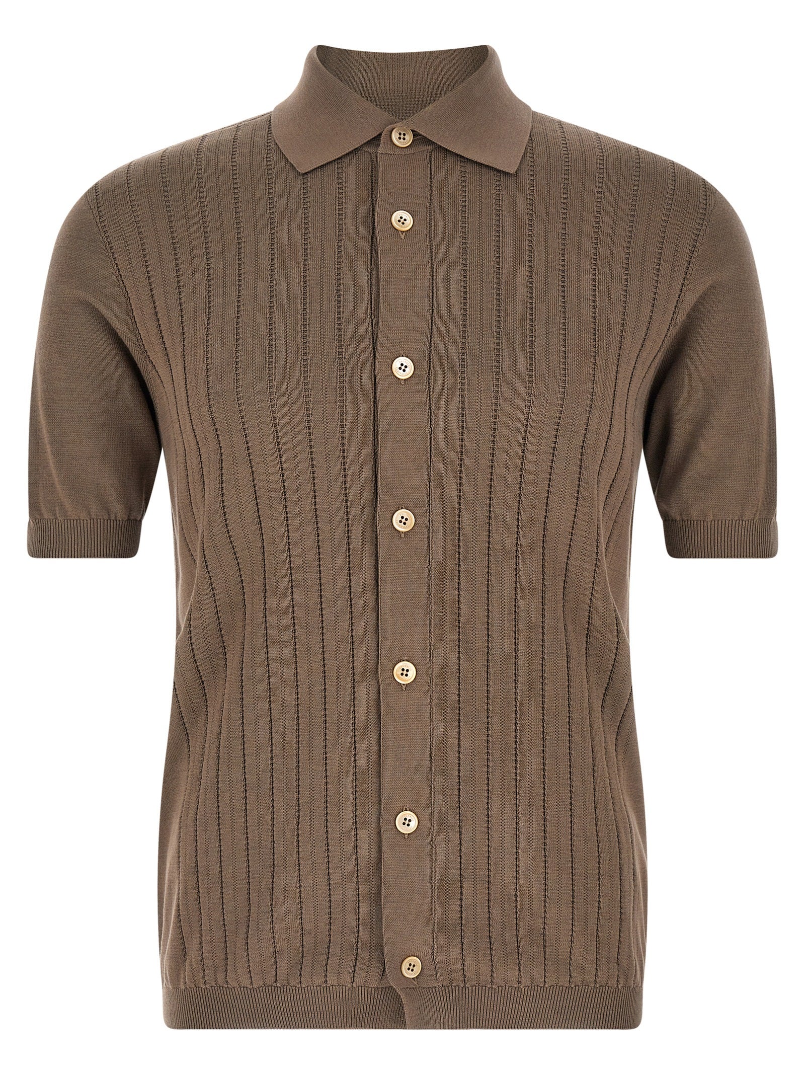 Discover the Brunello Cucinelli Brown Cotton Blouse, a masterpiece of luxurious craftsmanship in 100% cotton, embodying timeless elegance for the discerning individual.