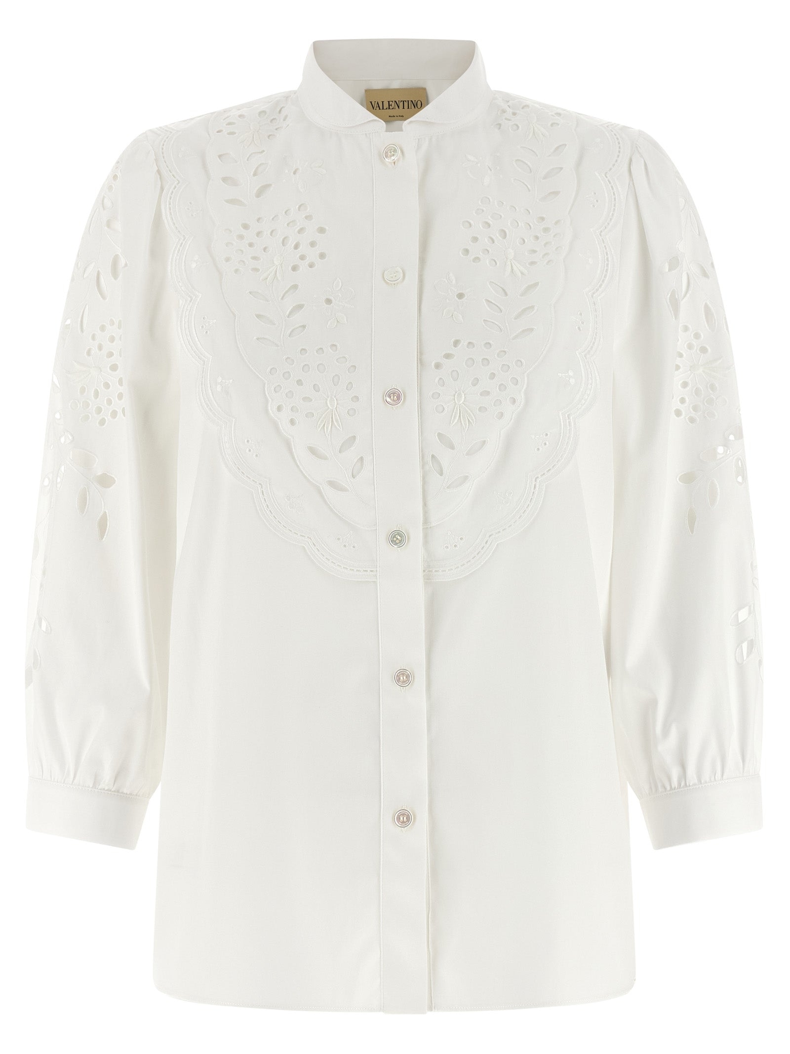 Valentino Garavani White Cotton Blouse - Luxurious Couture Elegance
