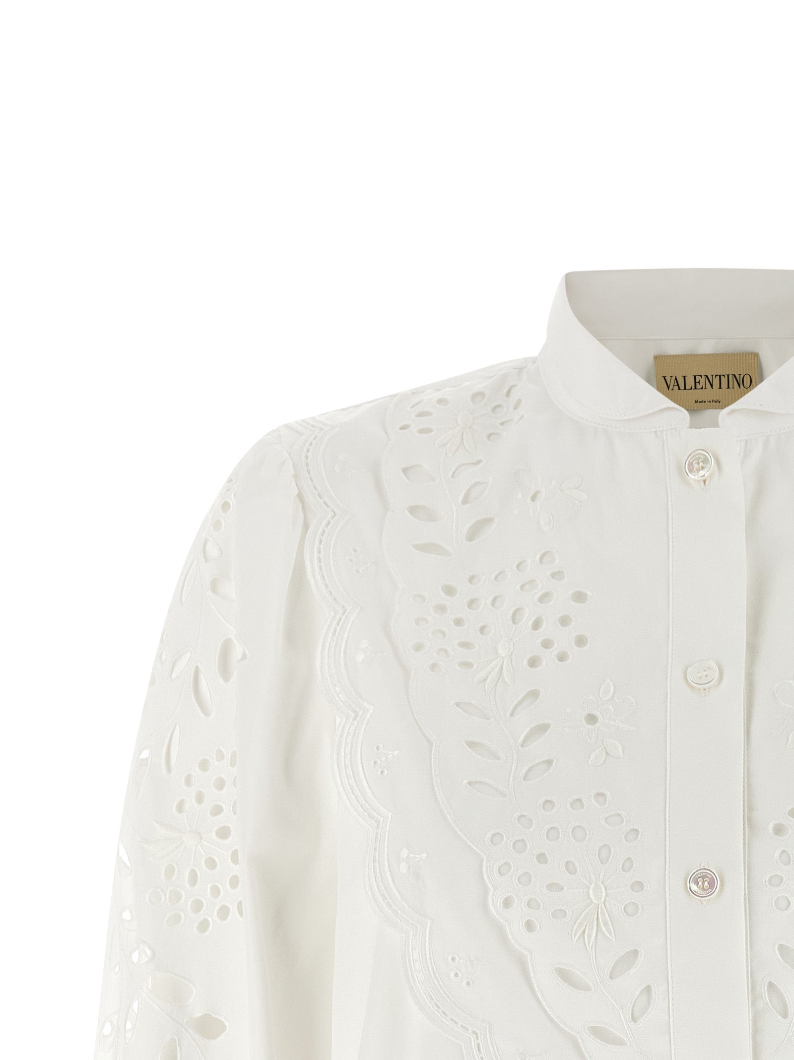 Valentino Garavani White Cotton Blouse | Luxurious Couture Elegance