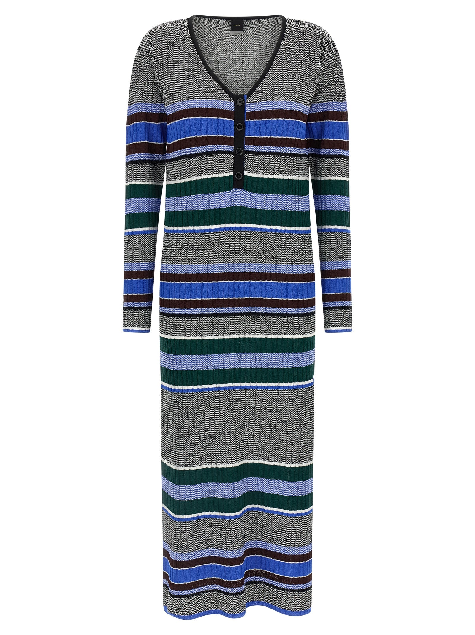 Elevate your elegance with the PINKO Multicolor Viscose Long Dress, a masterpiece of luxurious craftsmanship and vibrant allure, perfect for any sophisticated occasion.