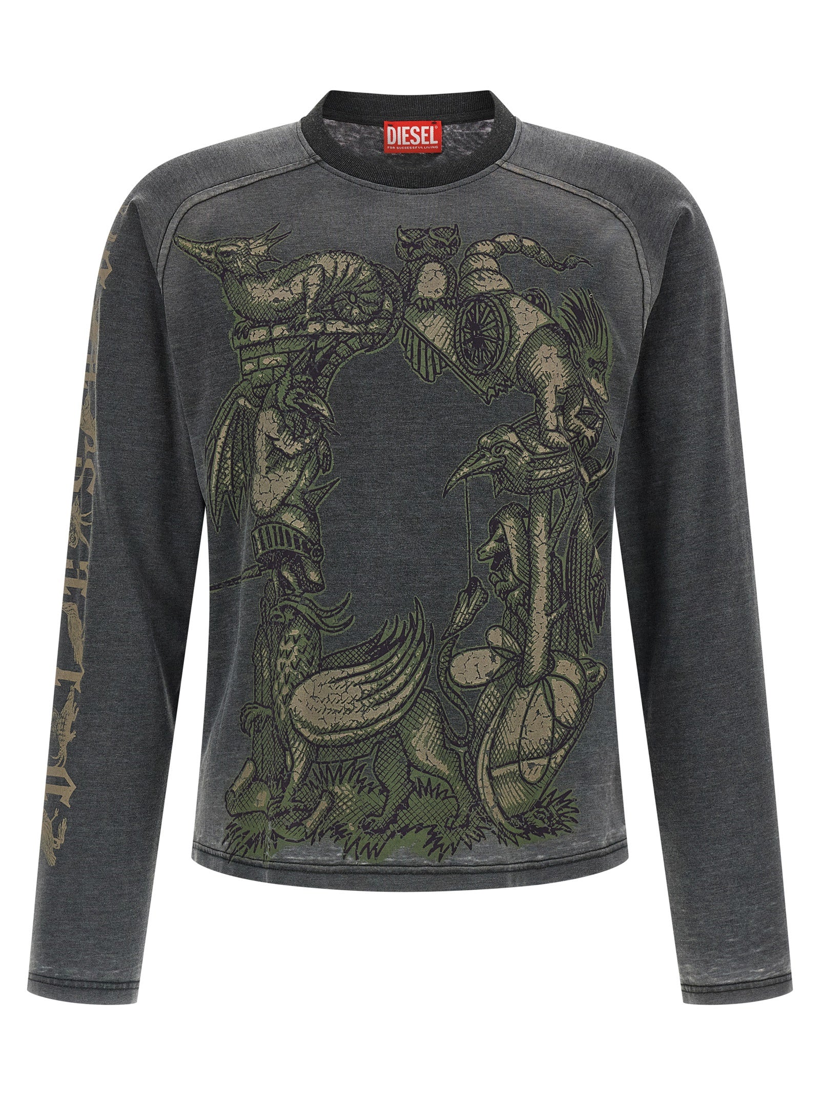 Diesel Gray Cotton T-Shirt - Artisanal Luxury Streetwear