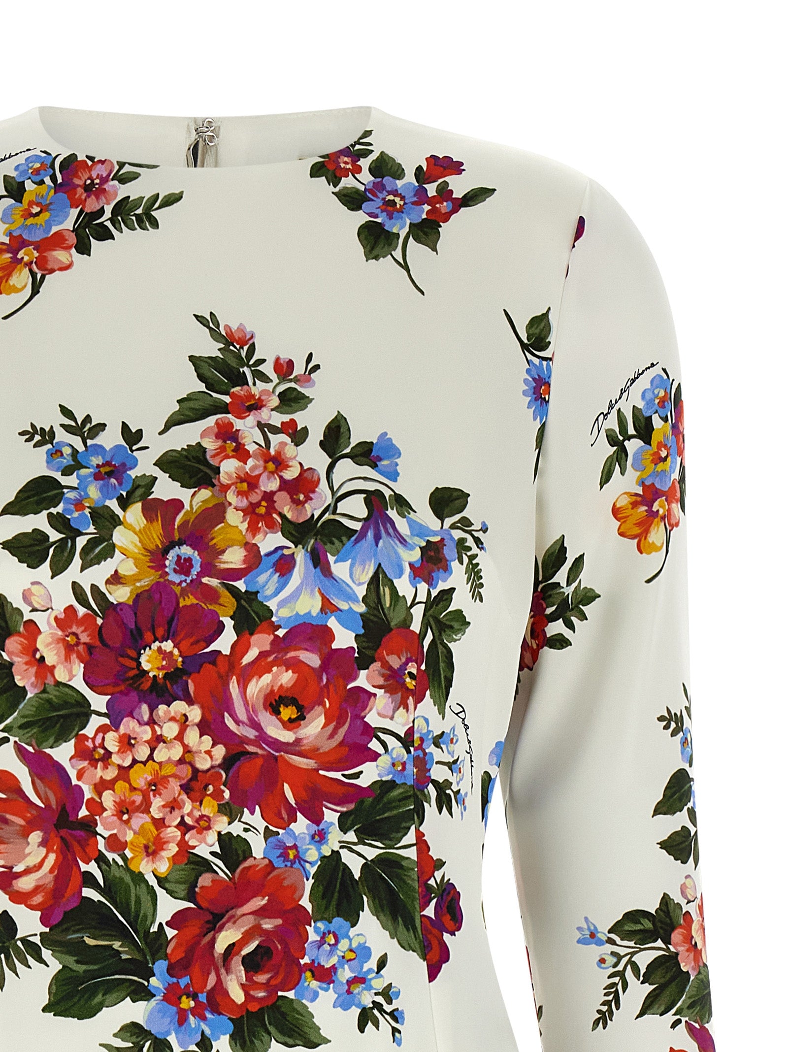 Dolce & Gabbana White Viscose Midi Dress - Artisanal Elegance