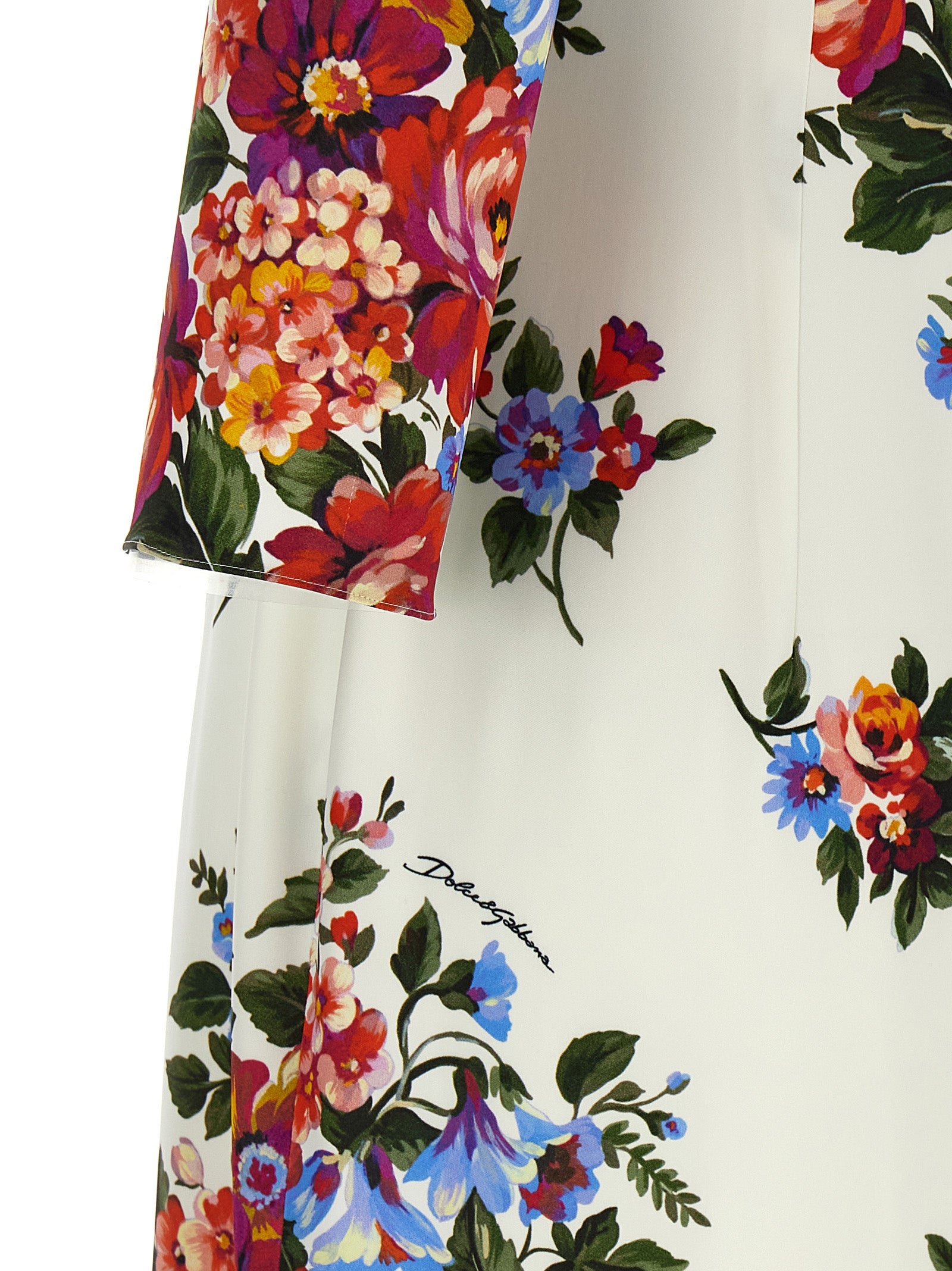 Dolce & Gabbana White Viscose Midi Dress - Artisanal Elegance