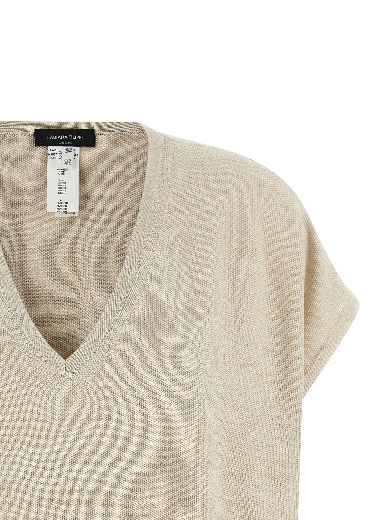 Experience the allure of the Fabiana Filippi Gold Cotton Cardigan, a luxurious blend of cotton and viscose, designed for timeless elegance and sophisticated style.