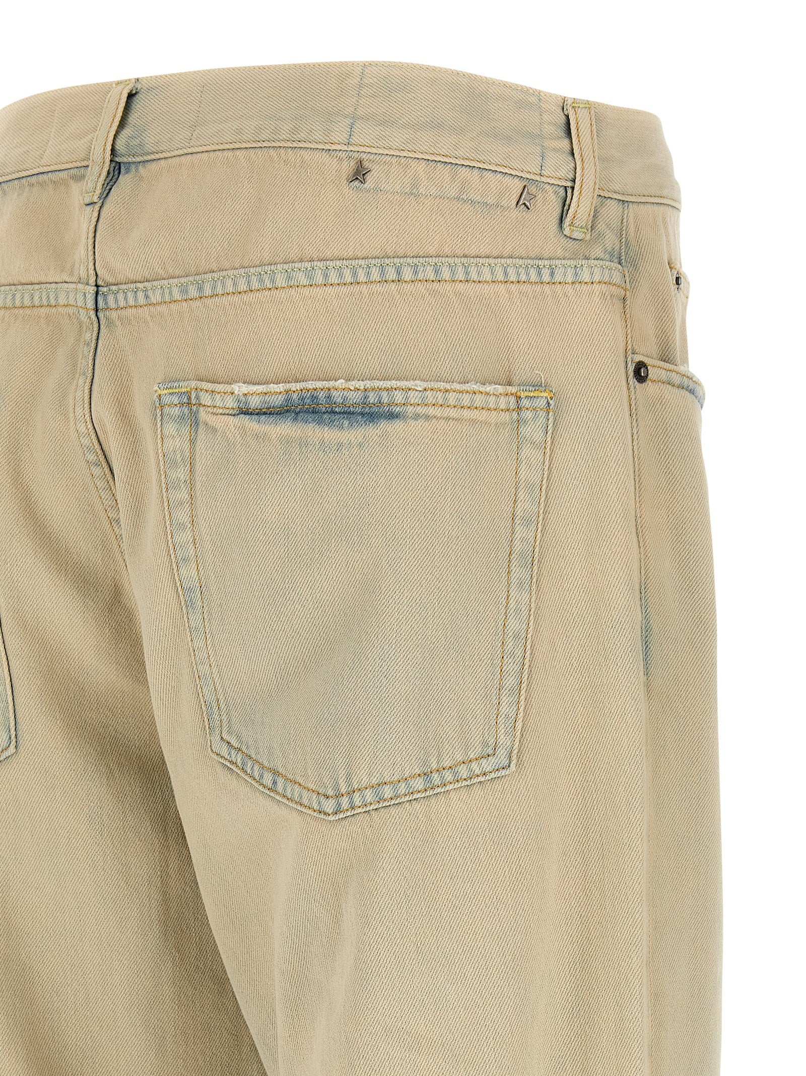 Golden Goose Beige Cotton Jeans Denim - Designer Luxury Couture