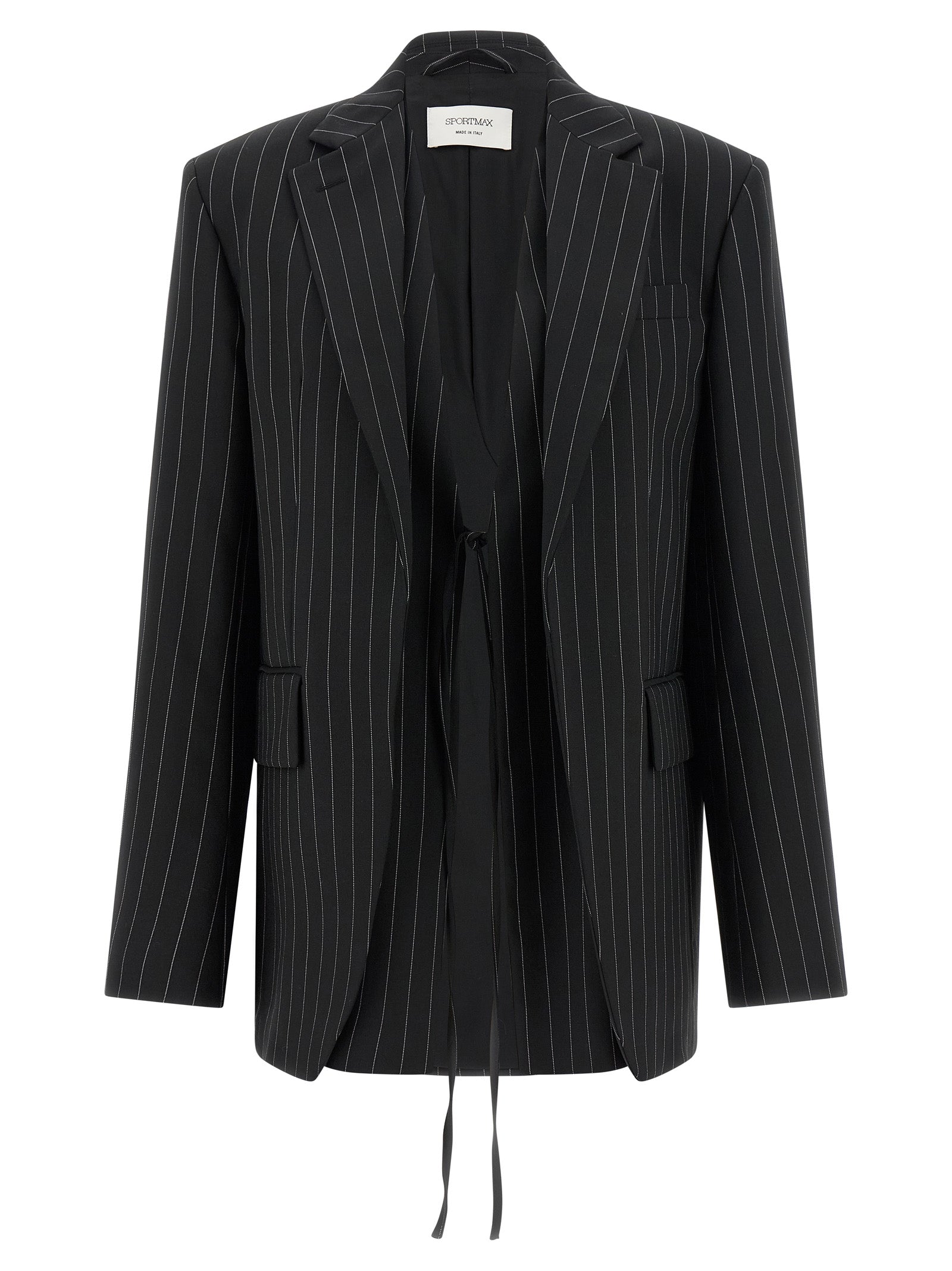 Discover the Sportmax Black Wool Blazer, a masterpiece of artisanal tailoring and luxurious fabric, redefining elegance for the discerning individual.