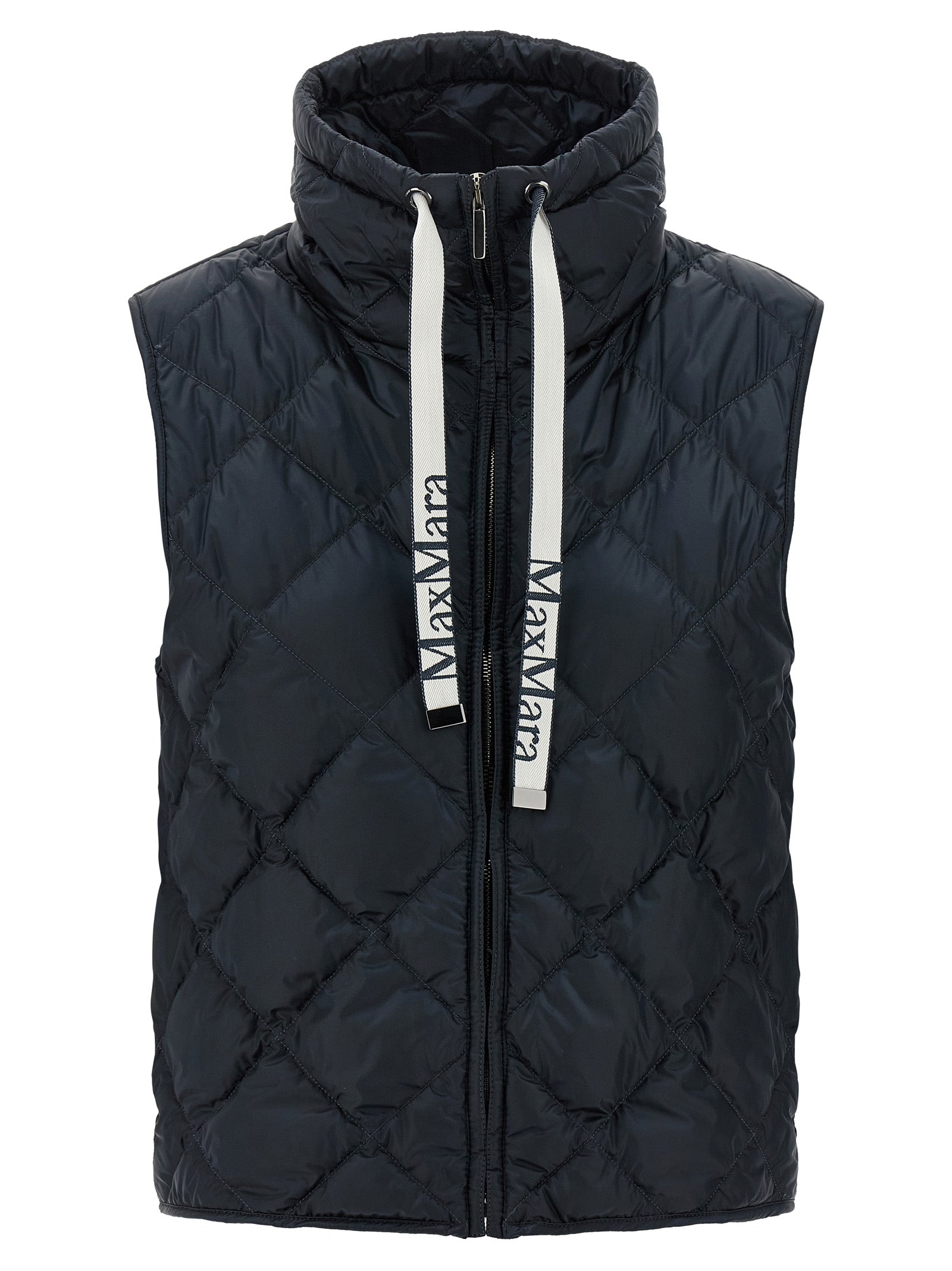 Max Mara Blue Polyamide Sleeveless Jacket - Timeless Luxury Statement