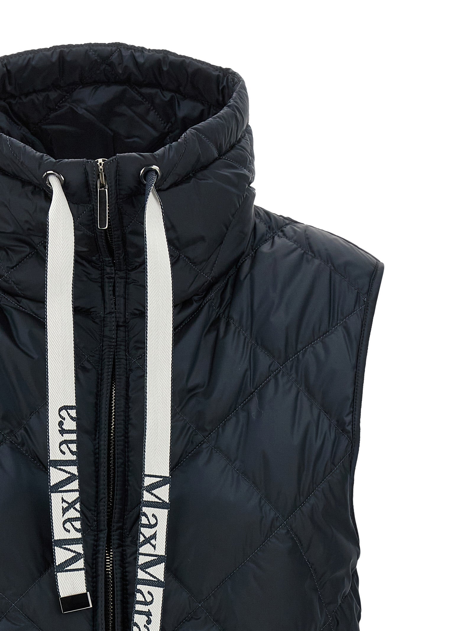 Max Mara Blue Polyamide Sleeveless Jacket - Timeless Luxury Statement