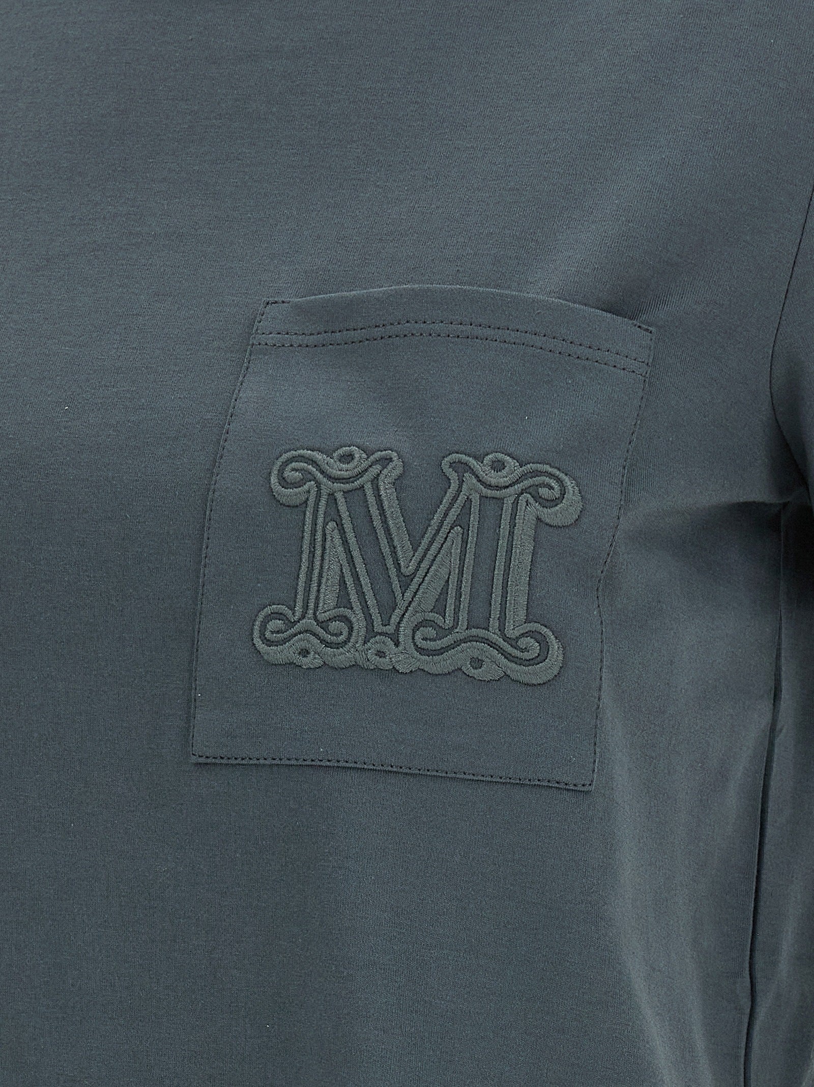 Elevate your wardrobe with the Max Mara Gray Cotton T-Shirt, a luxurious essential crafted from premium cotton, embodying sophistication and effortless style.