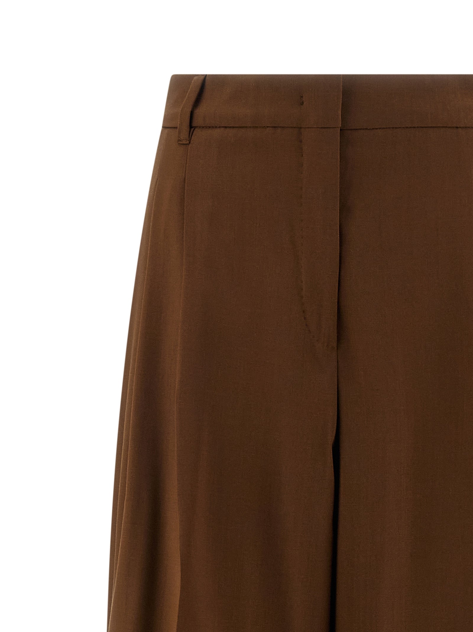 Elevate your wardrobe with Max Mara's Brown Virgin Wool Casual Pants, a testament to exquisite craftsmanship and timeless elegance, perfect for any refined occasion.