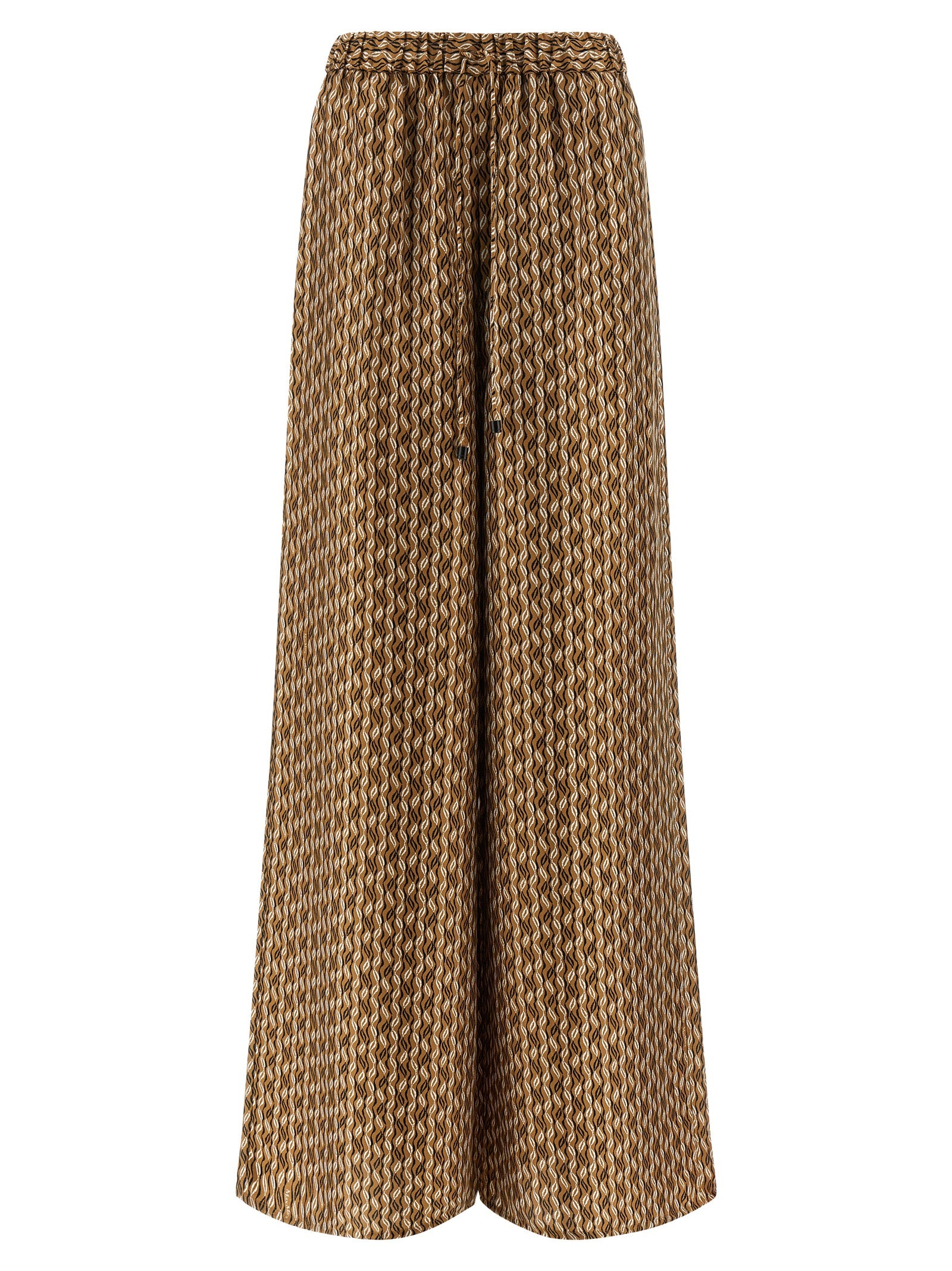 Elevate your style with Max Mara's Brown Silk Casual Pants, a luxurious blend of Italian craftsmanship and timeless elegance, perfect for any sophisticated occasion.