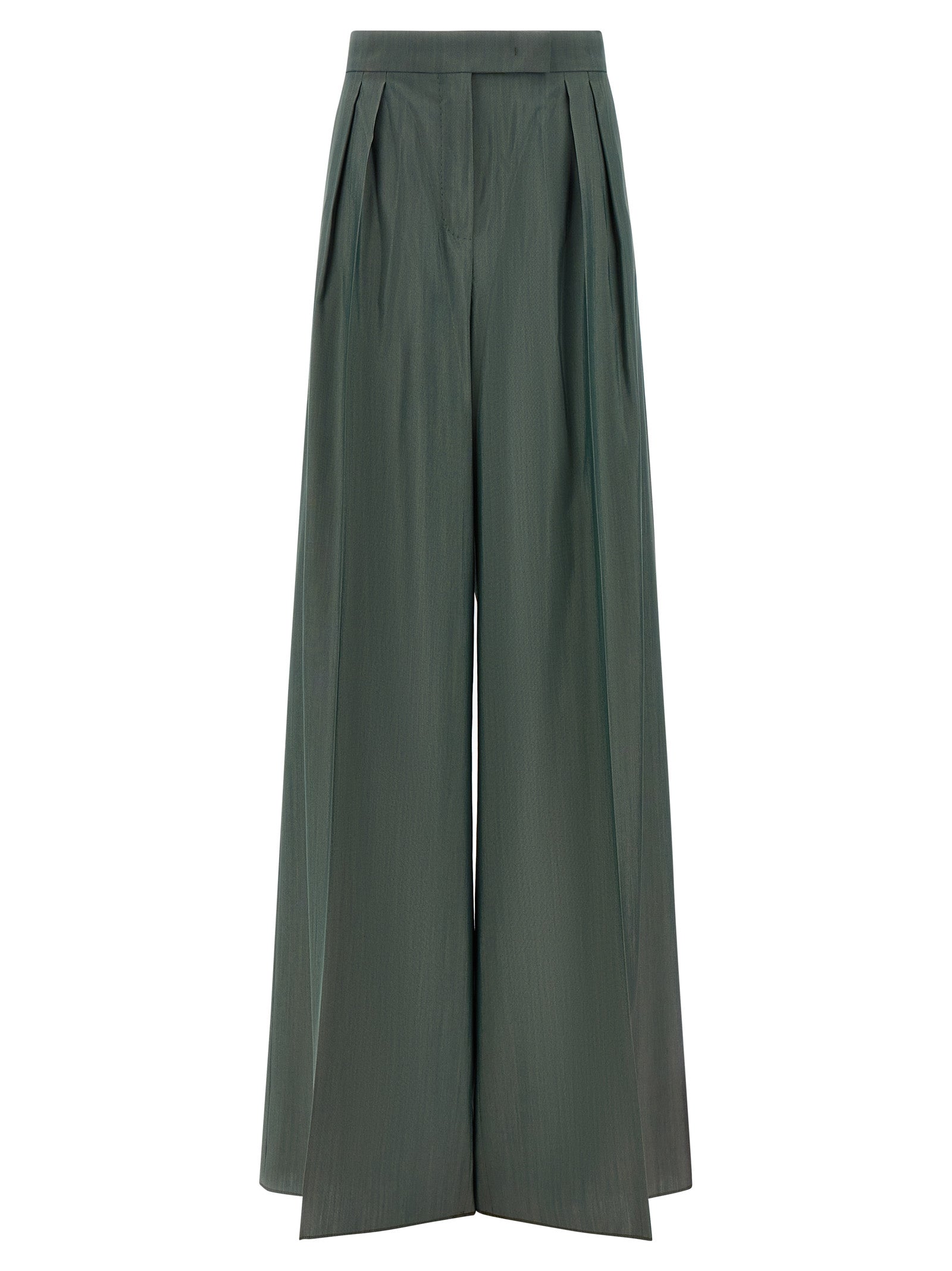 Experience the allure of Max Mara's Bicolor Virgin Wool Casual Pants, a masterful blend of virgin wool and silk, embodying timeless elegance and sophisticated luxury.