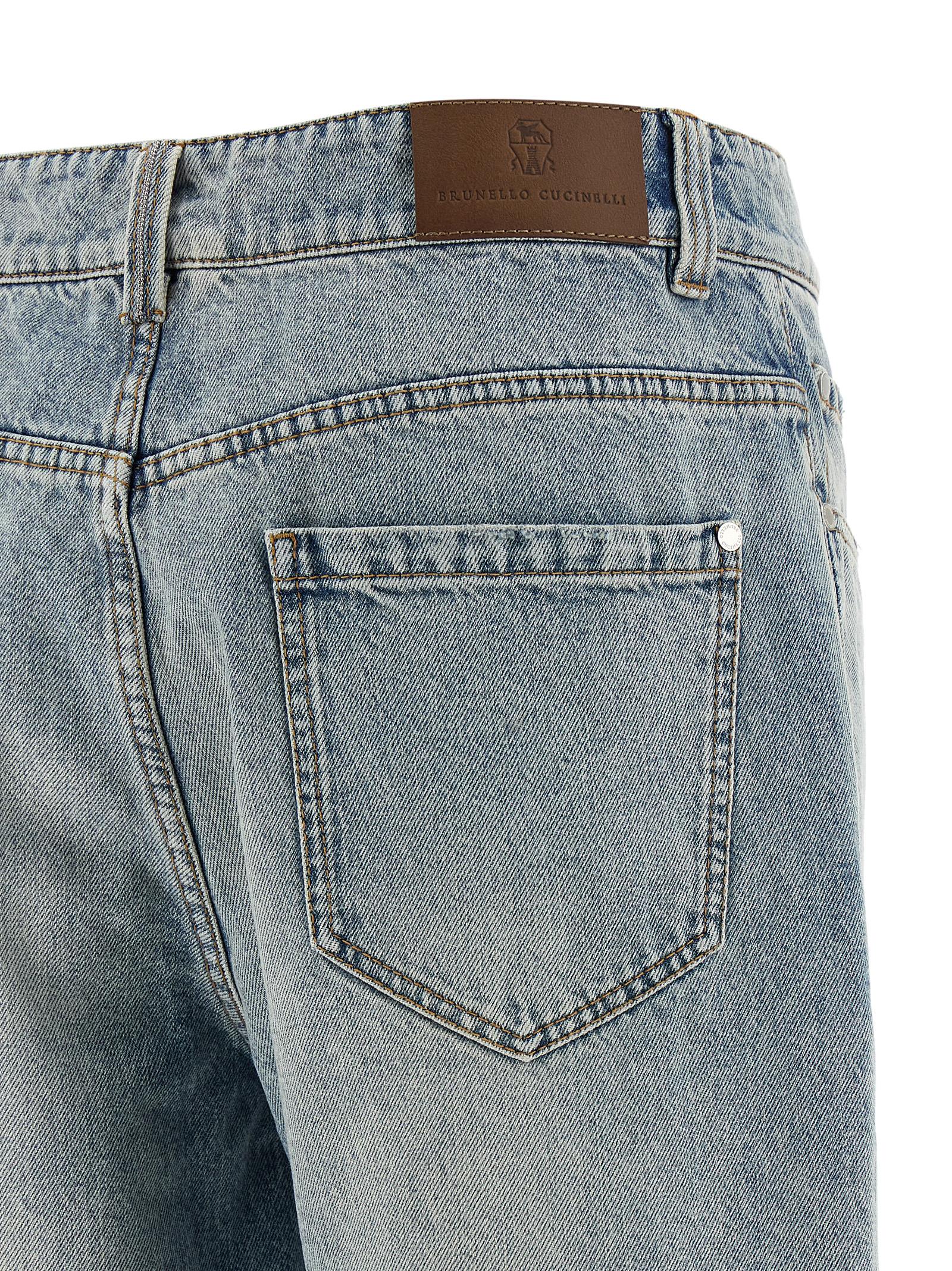 Brunello Cucinelli Blue Cotton Straight-Leg Jeans, Artisan Luxury