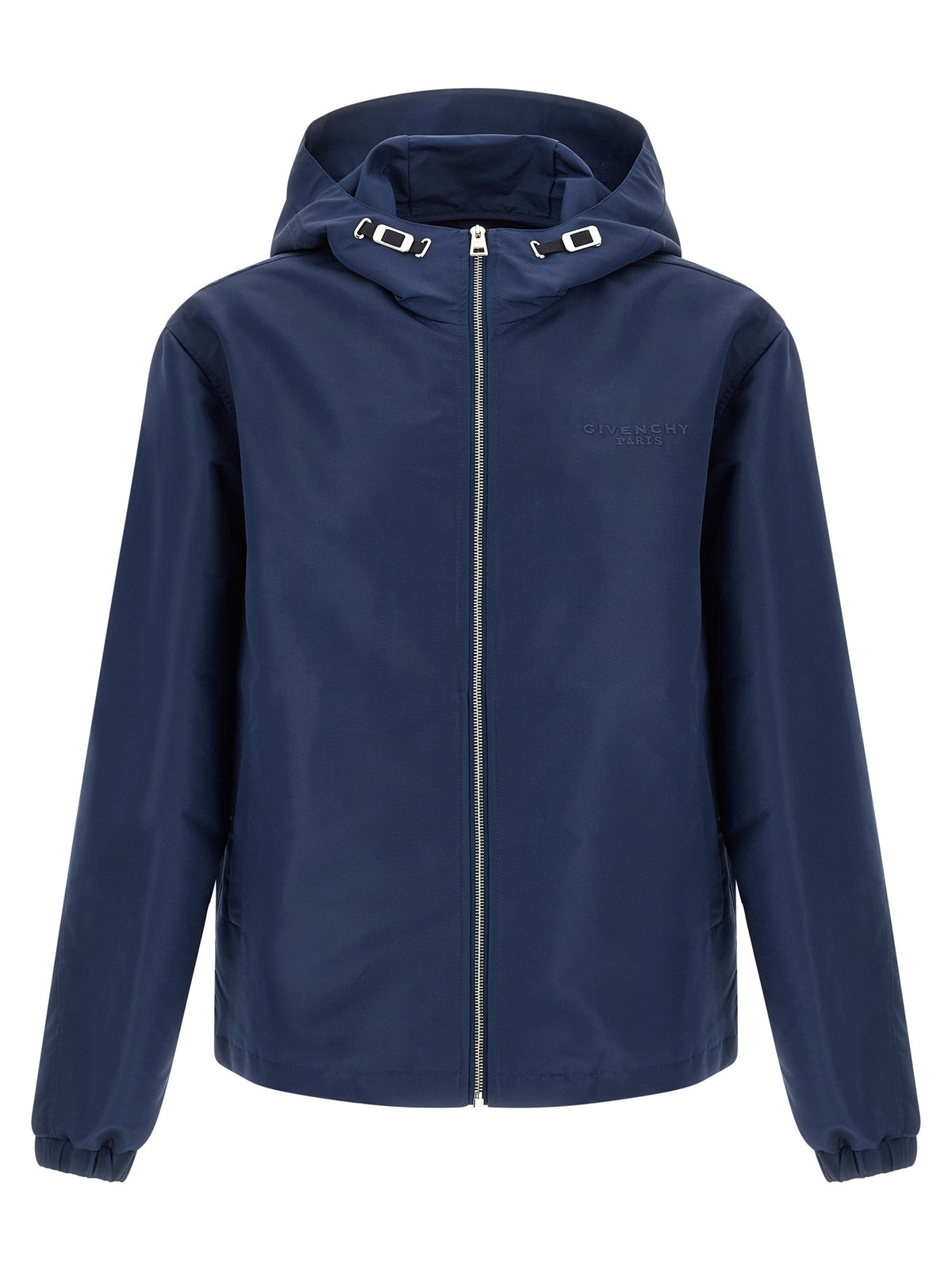 Elevate your wardrobe with the Givenchy Blue Polyester Shell Jacket, a luxurious blend of elegance and practicality, perfect for the discerning individual seeking timeless sophistication.