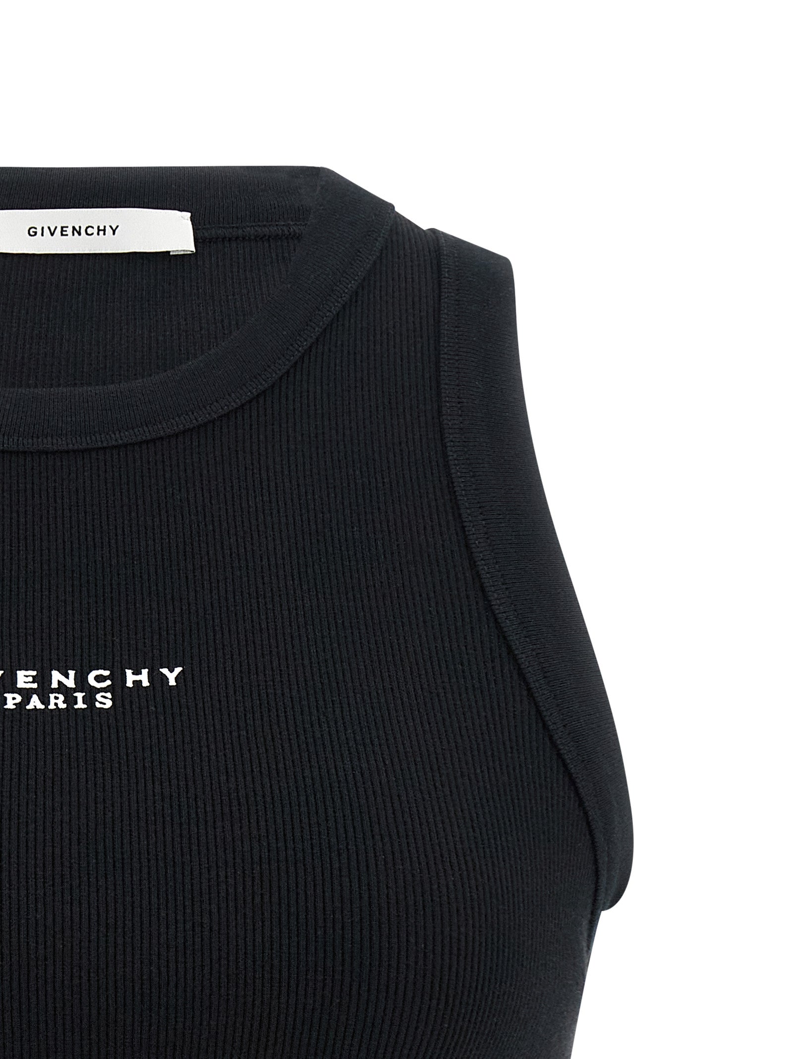 Givenchy Black Cotton Sleeveless T-Shirt | Luxurious Designer Couture