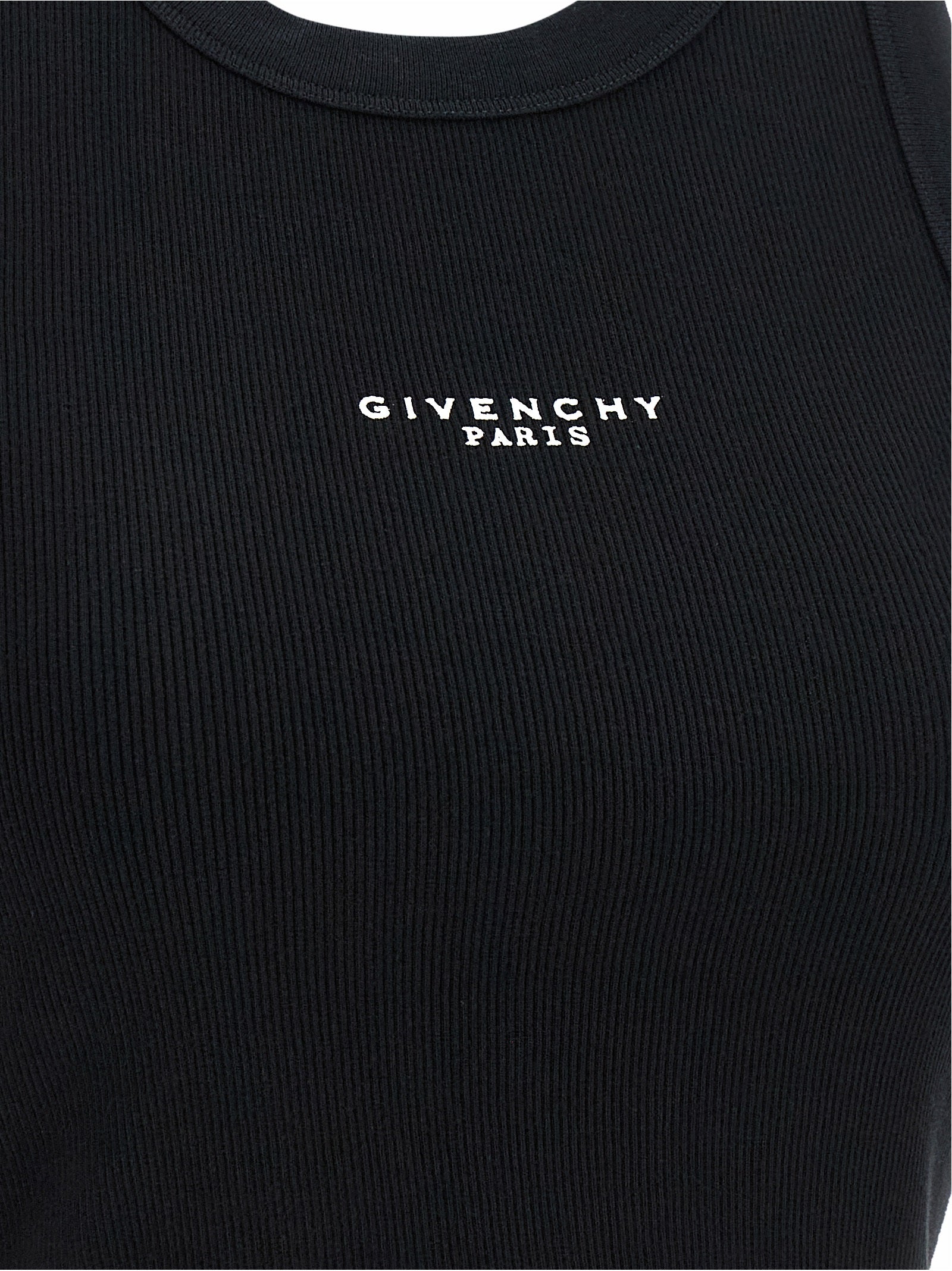 Givenchy Black Cotton Sleeveless T-Shirt - Designer Luxury Couture