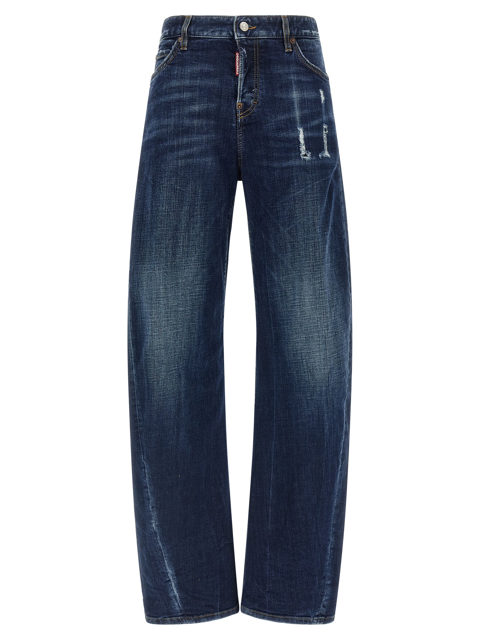 Dsquared² Blue Cotton Relaxed Fit Jeans, Designer Couture Elegance
