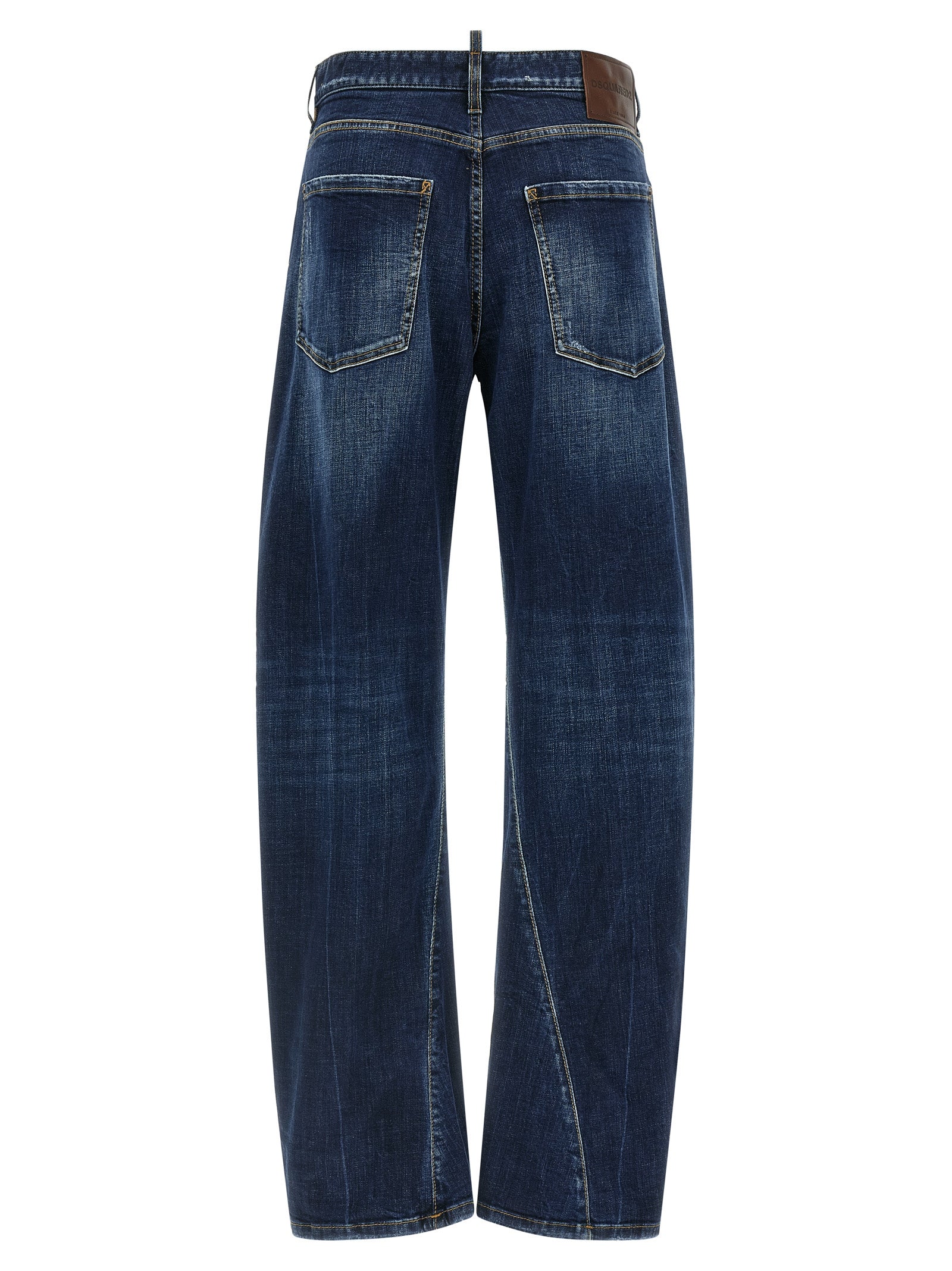 Dsquared² Blue Cotton Relaxed Fit Jeans, Designer Artisanal Luxury