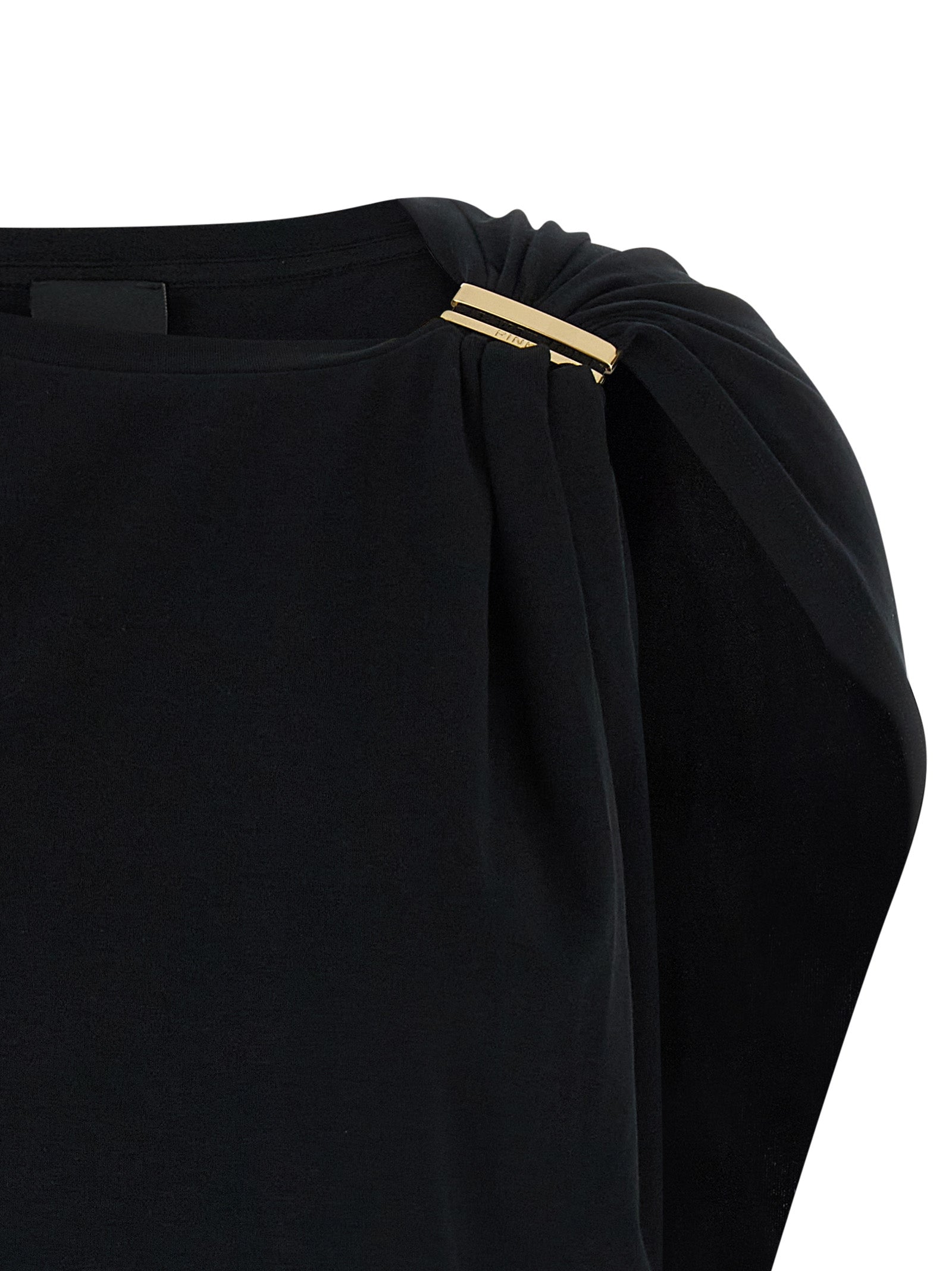 Discover the PINKO ‘Melody’ Black Cotton Tank Top, a luxurious blend of cotton and elastane, adorned with exquisite gold details, perfect for elevating your style.