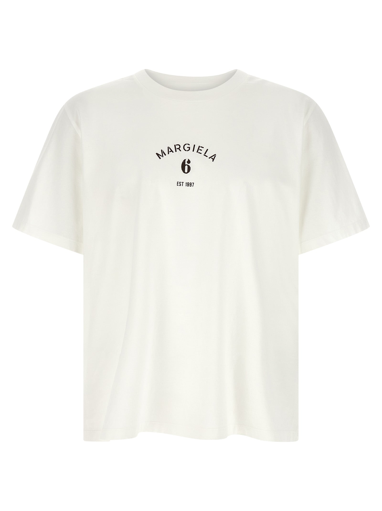 Discover the MM6 Maison Margiela White Cotton T-Shirt, a luxurious blend of Italian craftsmanship and modern elegance, perfect for those who appreciate timeless style.
