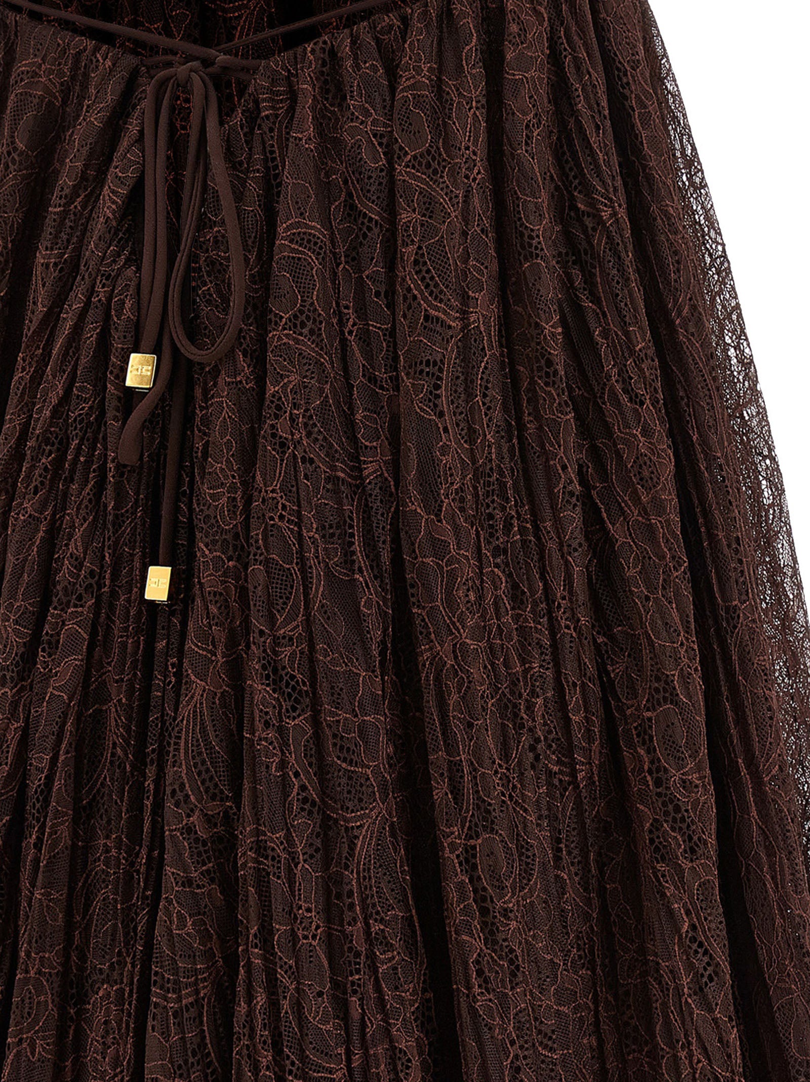 Elisabetta Franchi Brown Polyamide Short Dress - Timeless Elegance