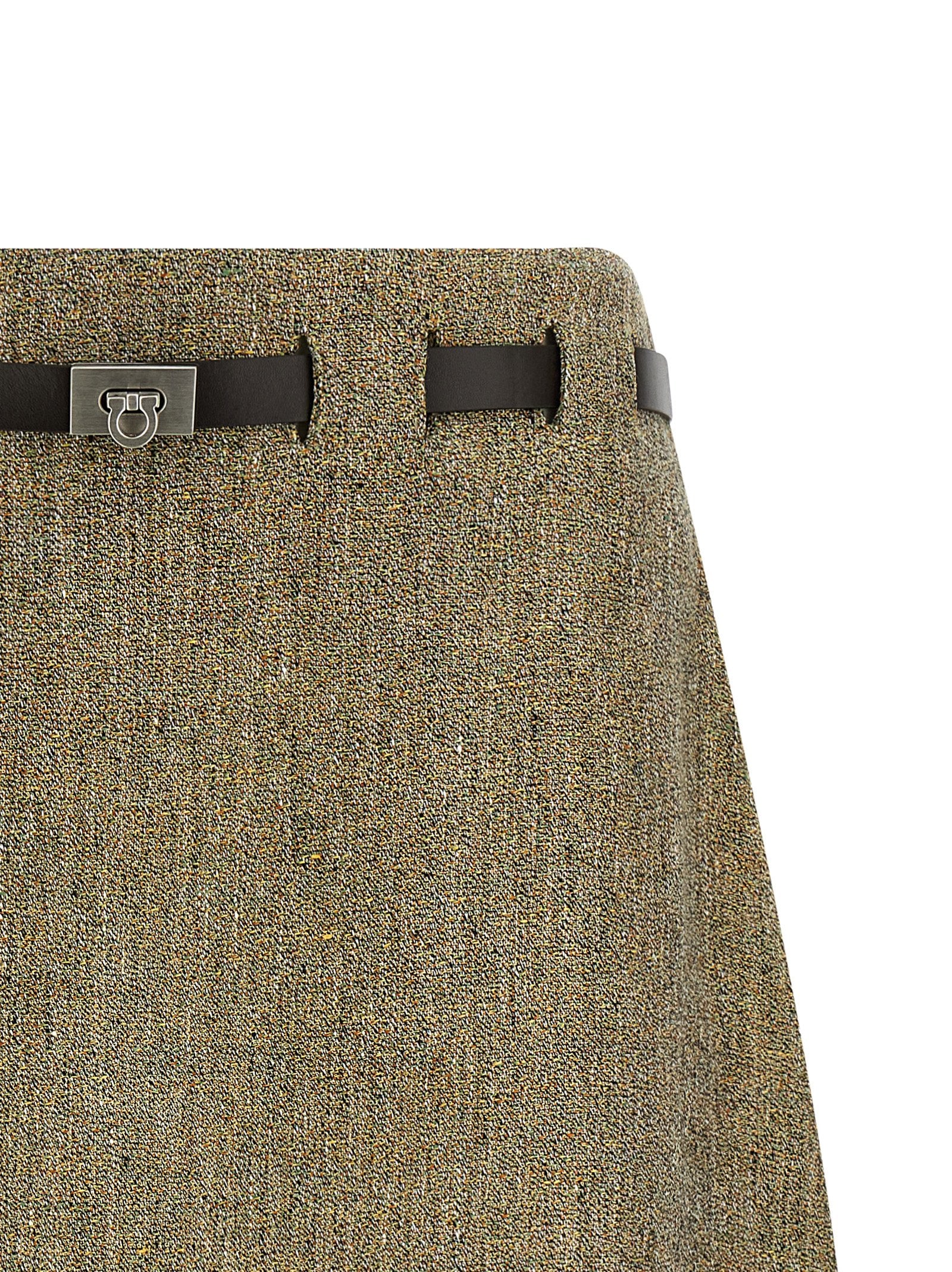 Elevate your wardrobe with the Ferragamo Multicolor Linen Long Skirt, a luxurious blend of 100% linen and exquisite craftsmanship, perfect for timeless elegance.